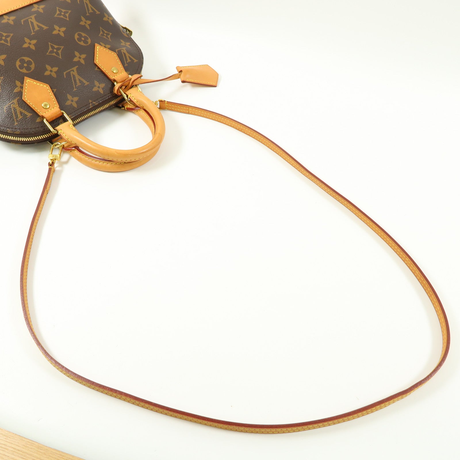 LOUIS VUITTON Monogram Alma BB金扣手挽肩背兩用袋棕色