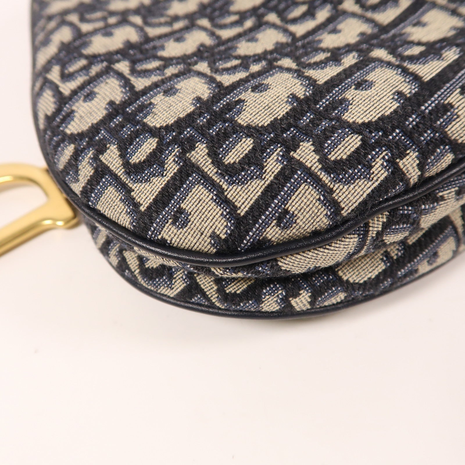 Dior 帆布Saddle金扣肩背袋藍色