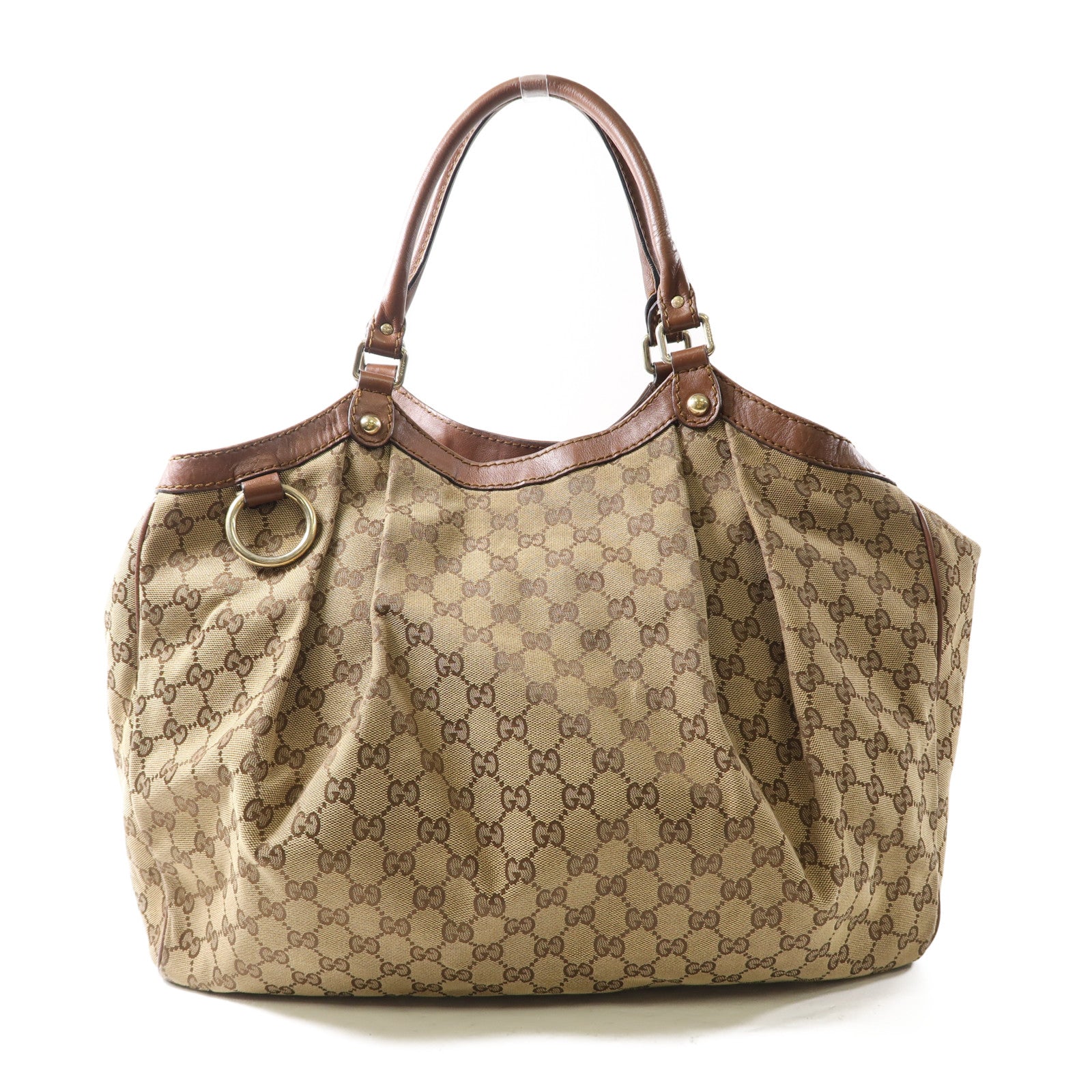 GUCCI GG GHW Sukey Hobo Shoulder Bag 211943 Canvas Brown