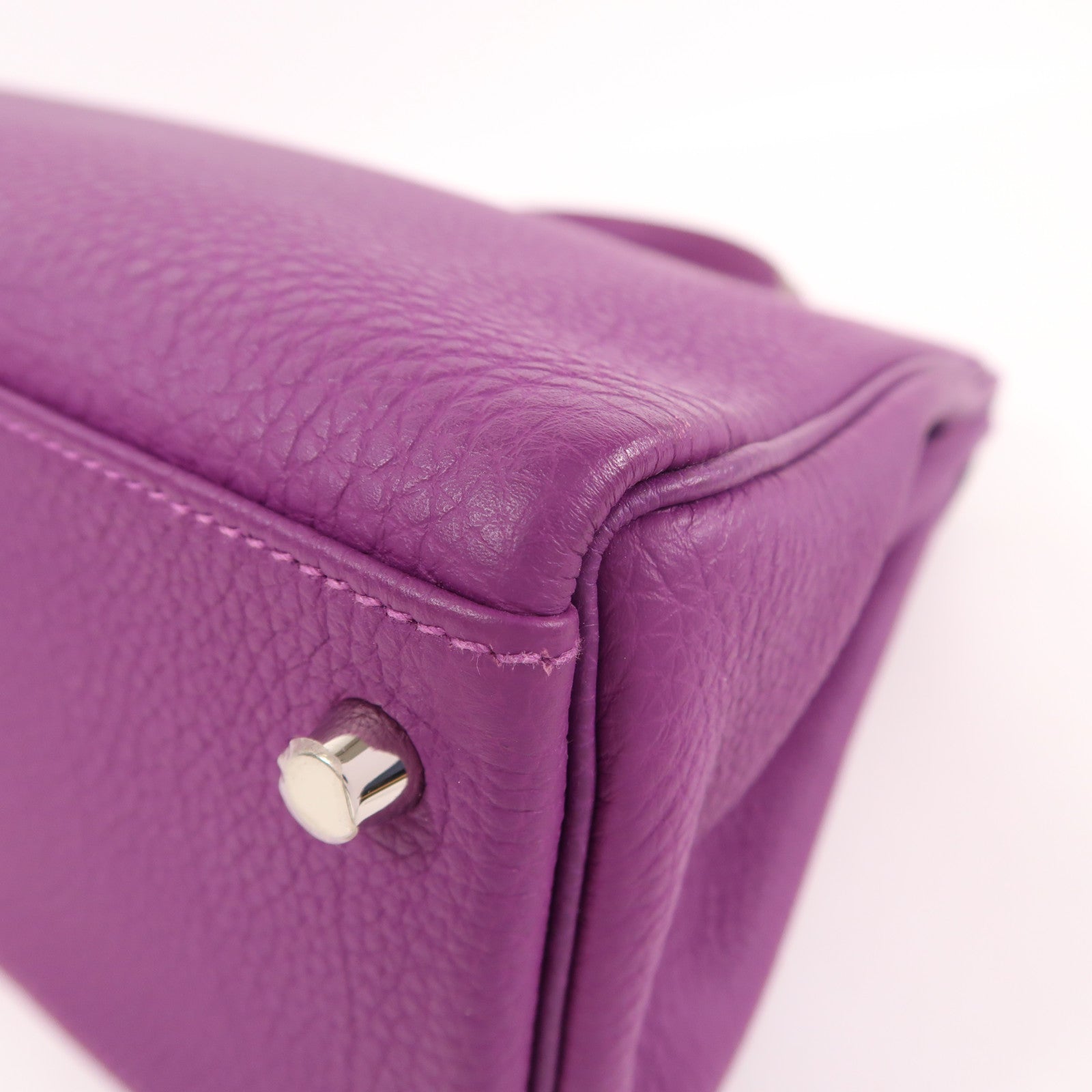 HERMES Togo皮革Kelly 32銀扣手挽肩背兩用袋Anemone