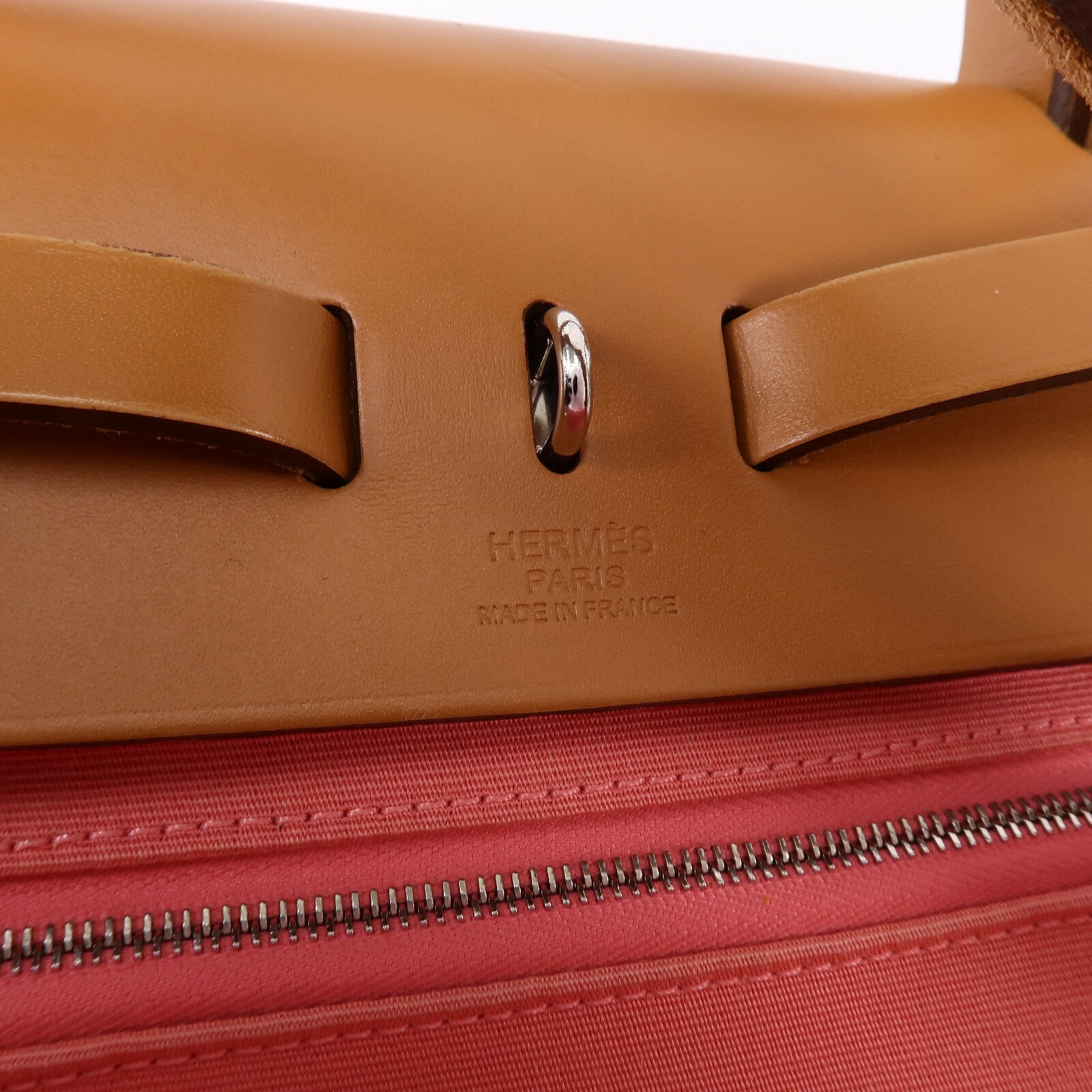 HERMES 帆布Herbag PM手挽肩背兩用袋Rose Azalee