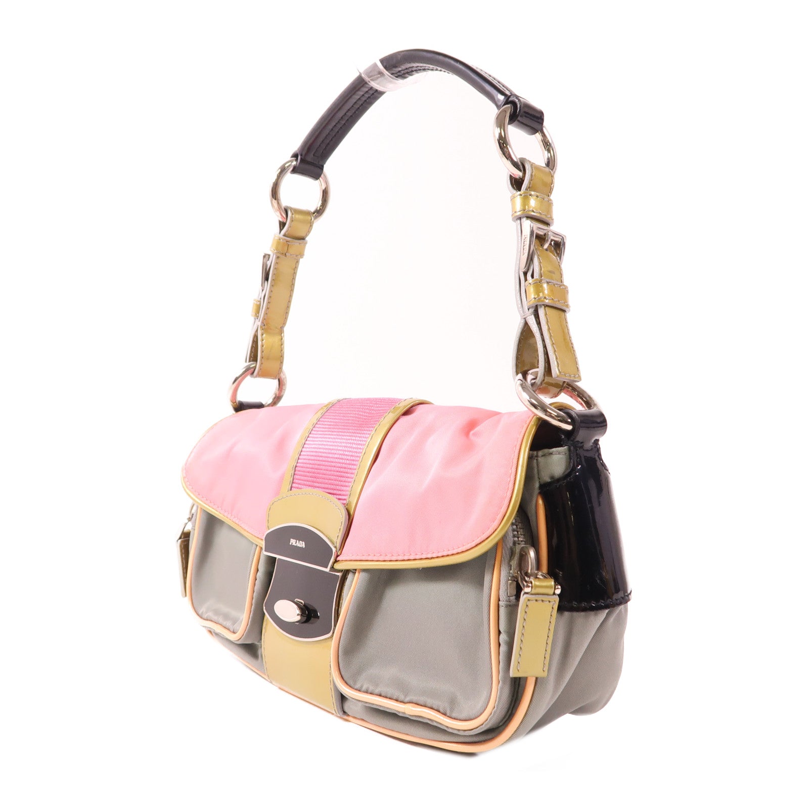 PRADA 尼龍Tote Bag銀扣手挽袋