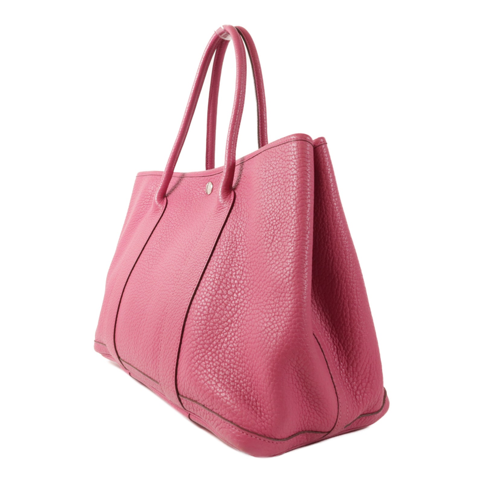 HERMES Negonda皮革Garden Party PM銀扣手挽袋Rubis紅色