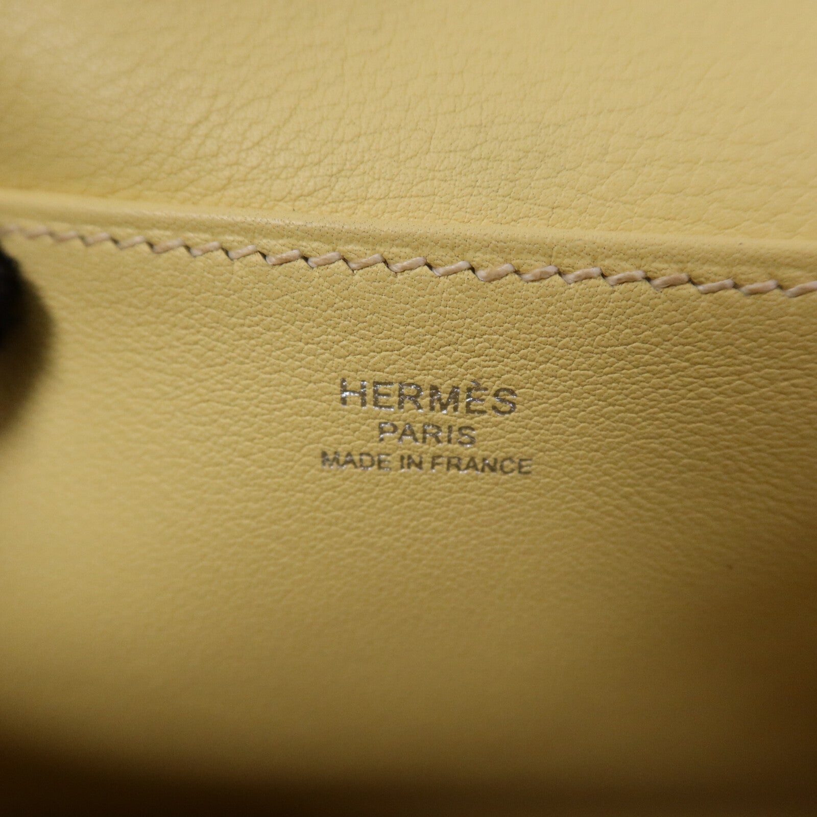 HERMES Swift皮革Mini Halzan銀扣手挽肩背兩用袋Jaune Poussin