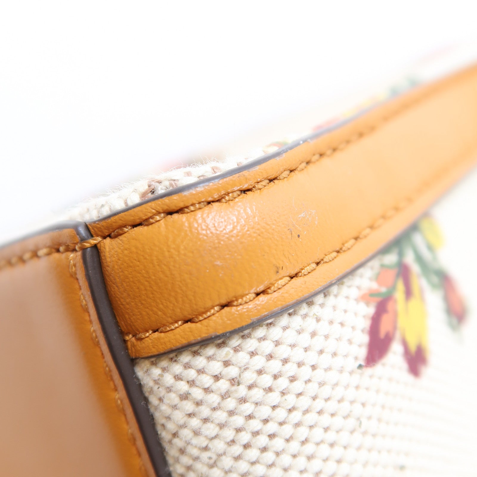 Tory Burch 帆布/牛皮皮革Tote Bag金扣手挽肩背兩用袋米色/黃色/綠色