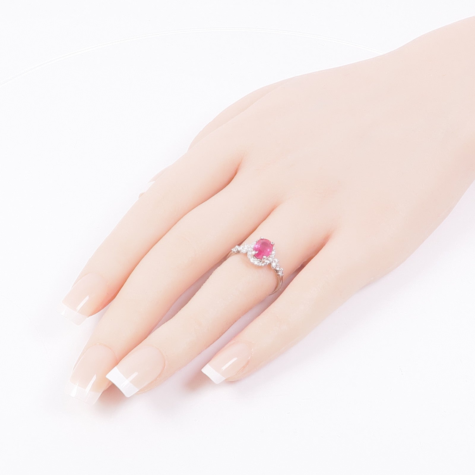 JEWELRY PT950鉑金Ruby/Diamond Ring紅寶石/鑽石戒指US#6