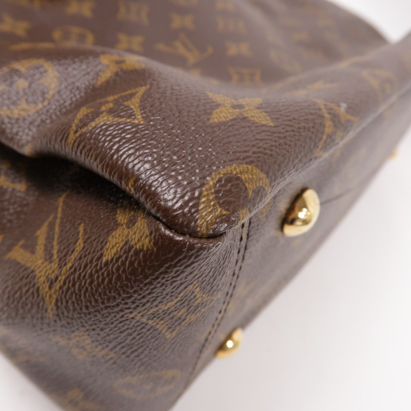 LOUIS VUITTON Monogram Pallas MM金扣手挽肩背兩用袋紅色/啡色
