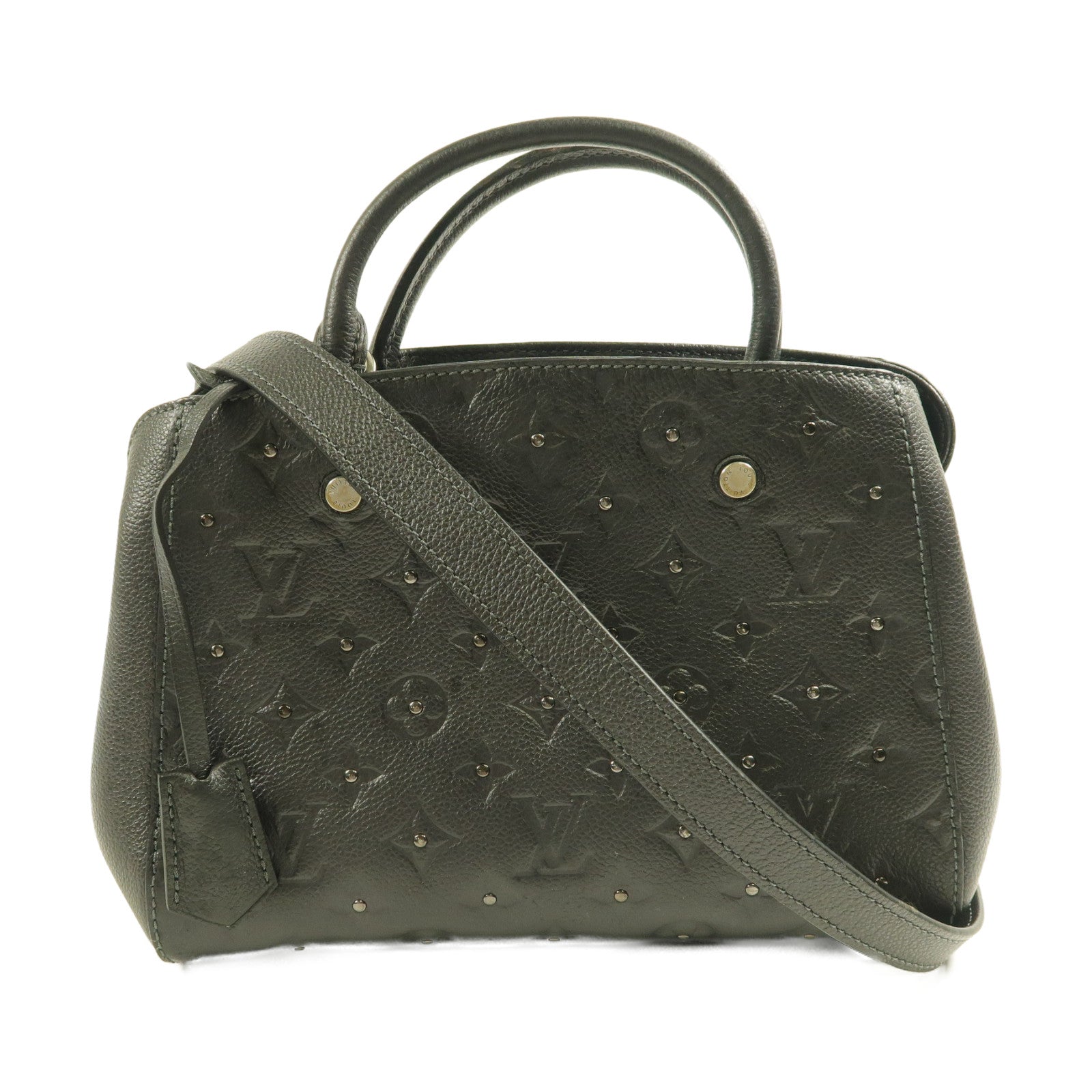 LOUIS VUITTON Monogram Empreinte Montaigne BB Studs銀扣手挽肩背兩用袋