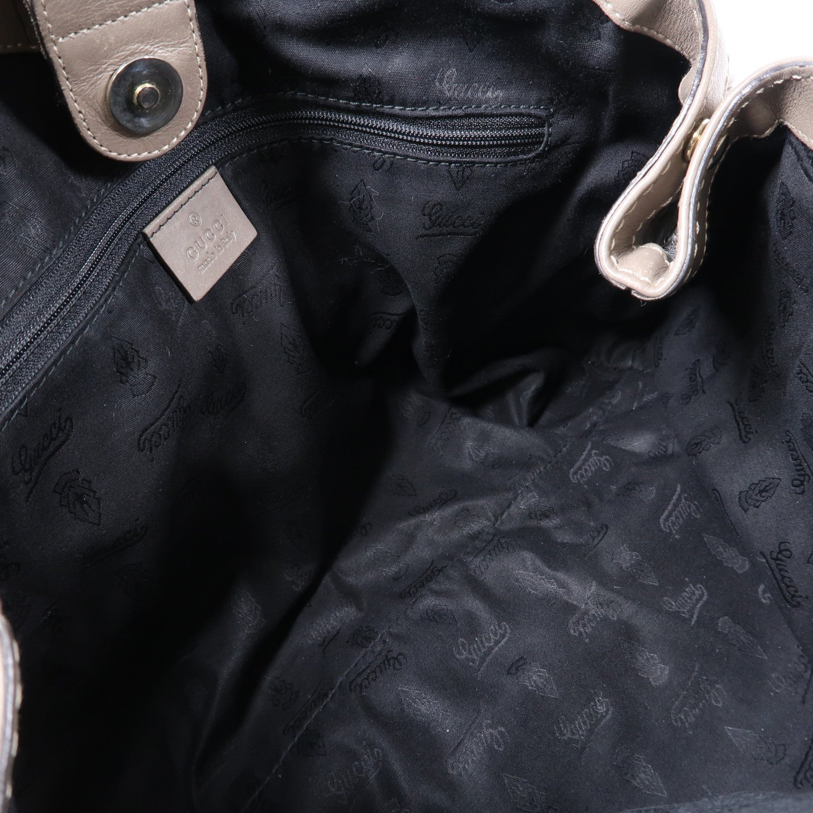 GUCCI 牛皮皮革Sukey Tote Handbag銀扣手挽袋灰色