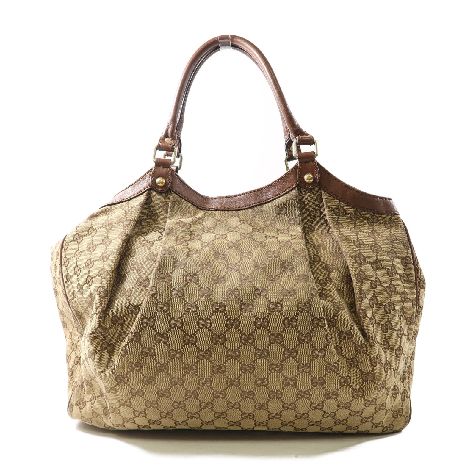 GUCCI GG GHW Sukey Hobo Shoulder Bag 211943 Canvas Brown