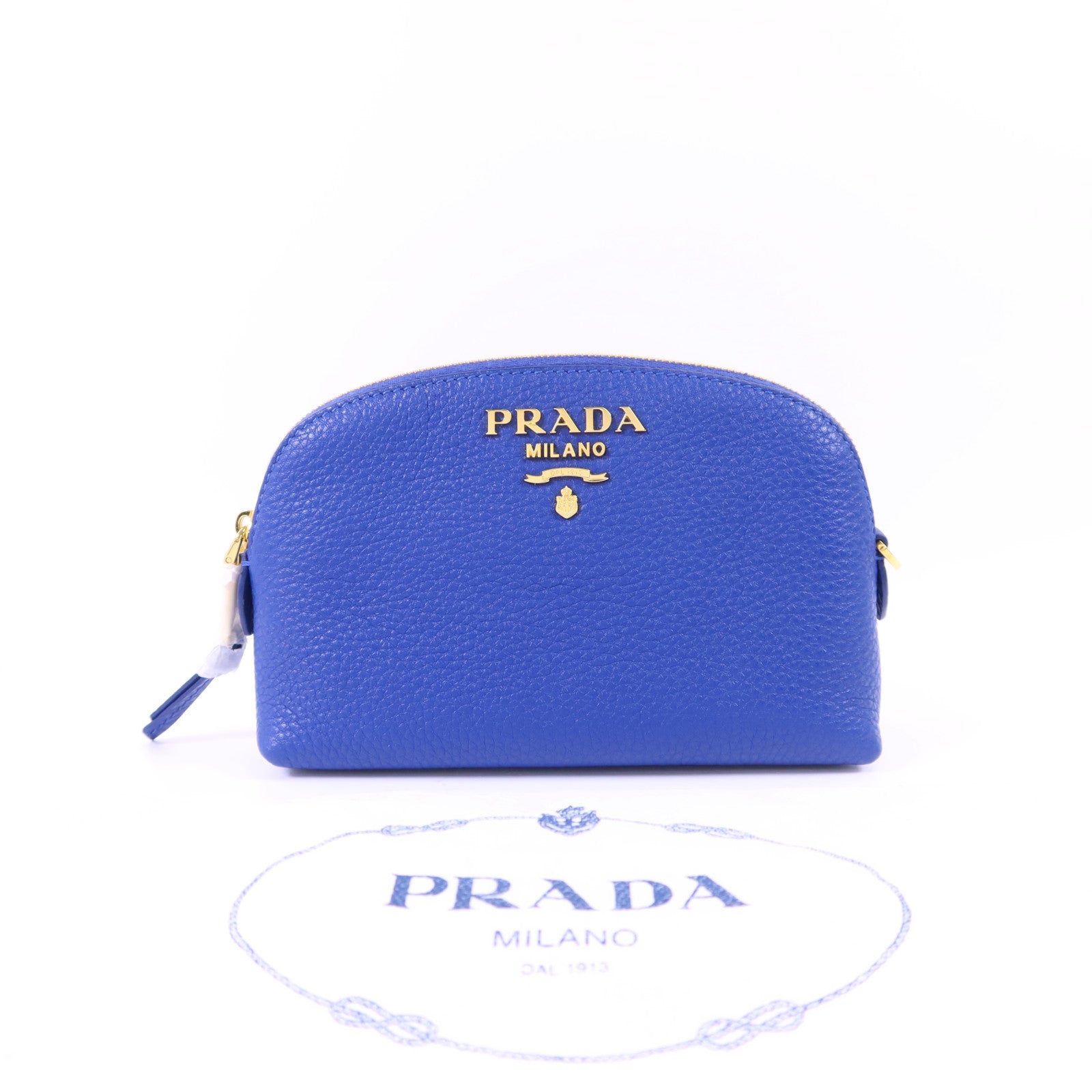 PRADA 牛皮皮革Pouch金扣手拿包