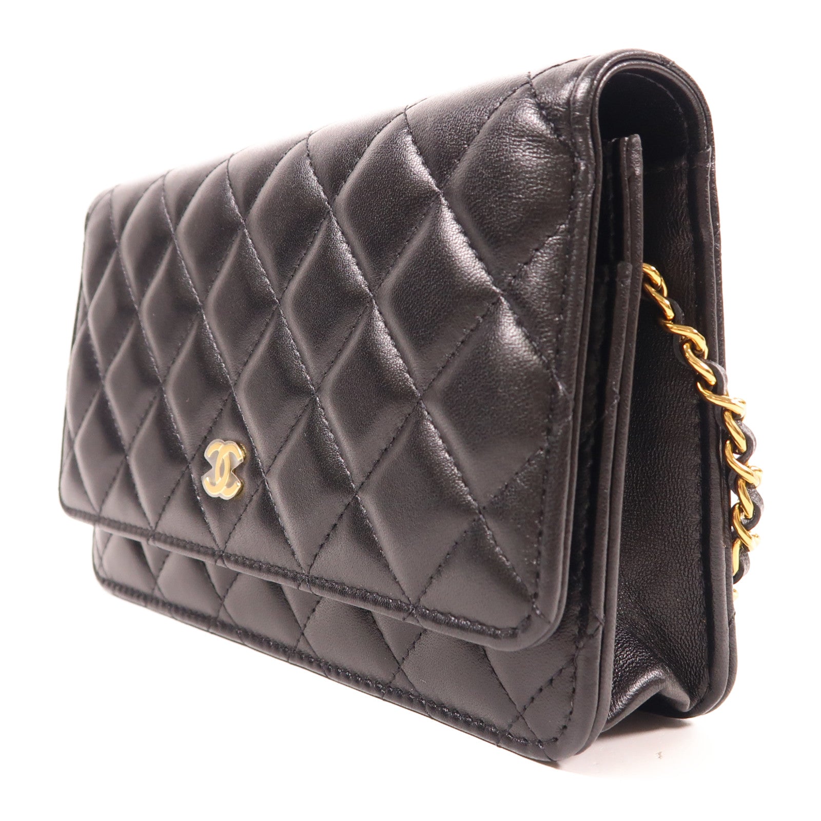 CHANEL 羊皮皮革WOC Wallet On Chain金扣鏈帶肩背袋