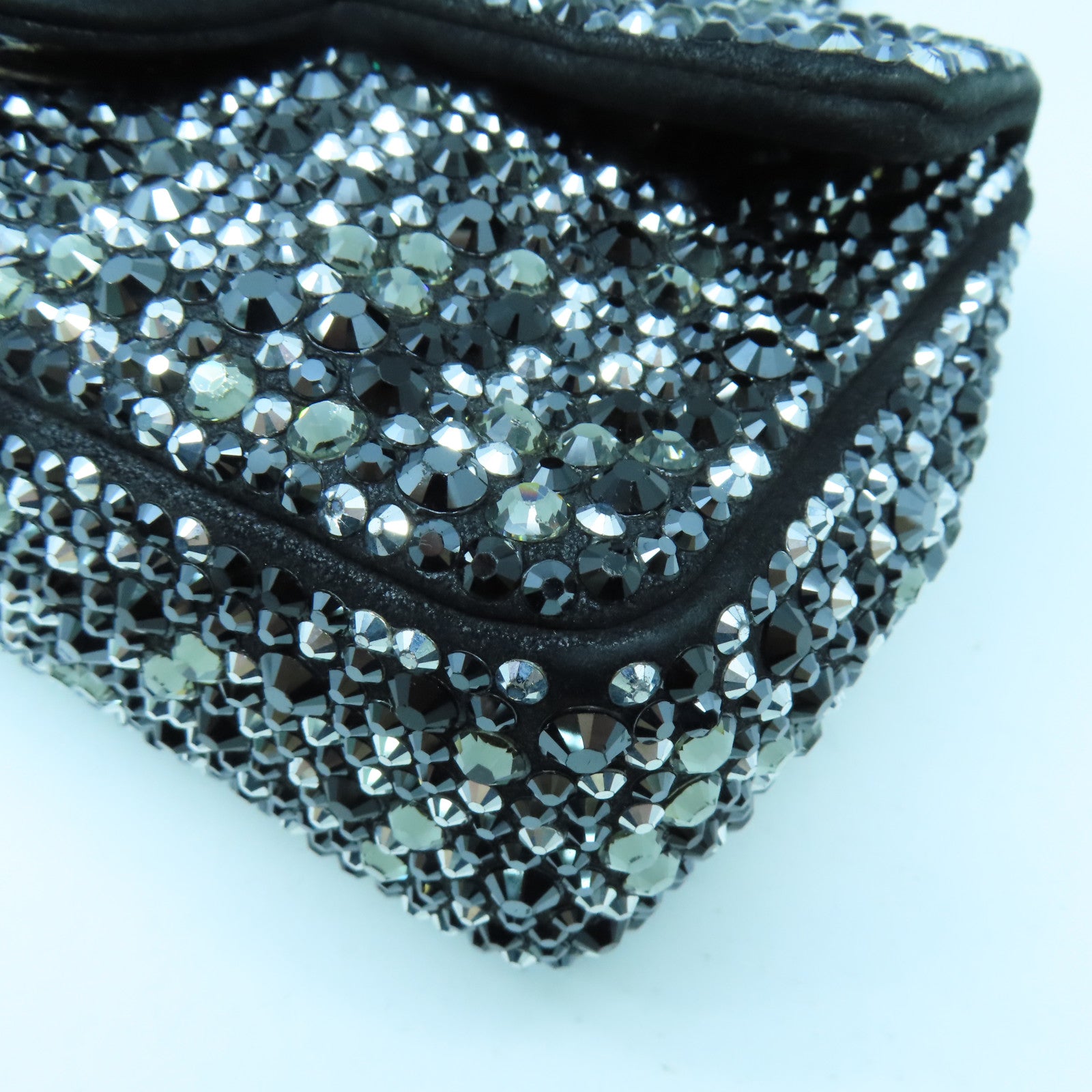 CHANEL 【清倉大減價】麂皮皮革/水晶Chain Shoulder Bag鏈帶肩背袋黑色