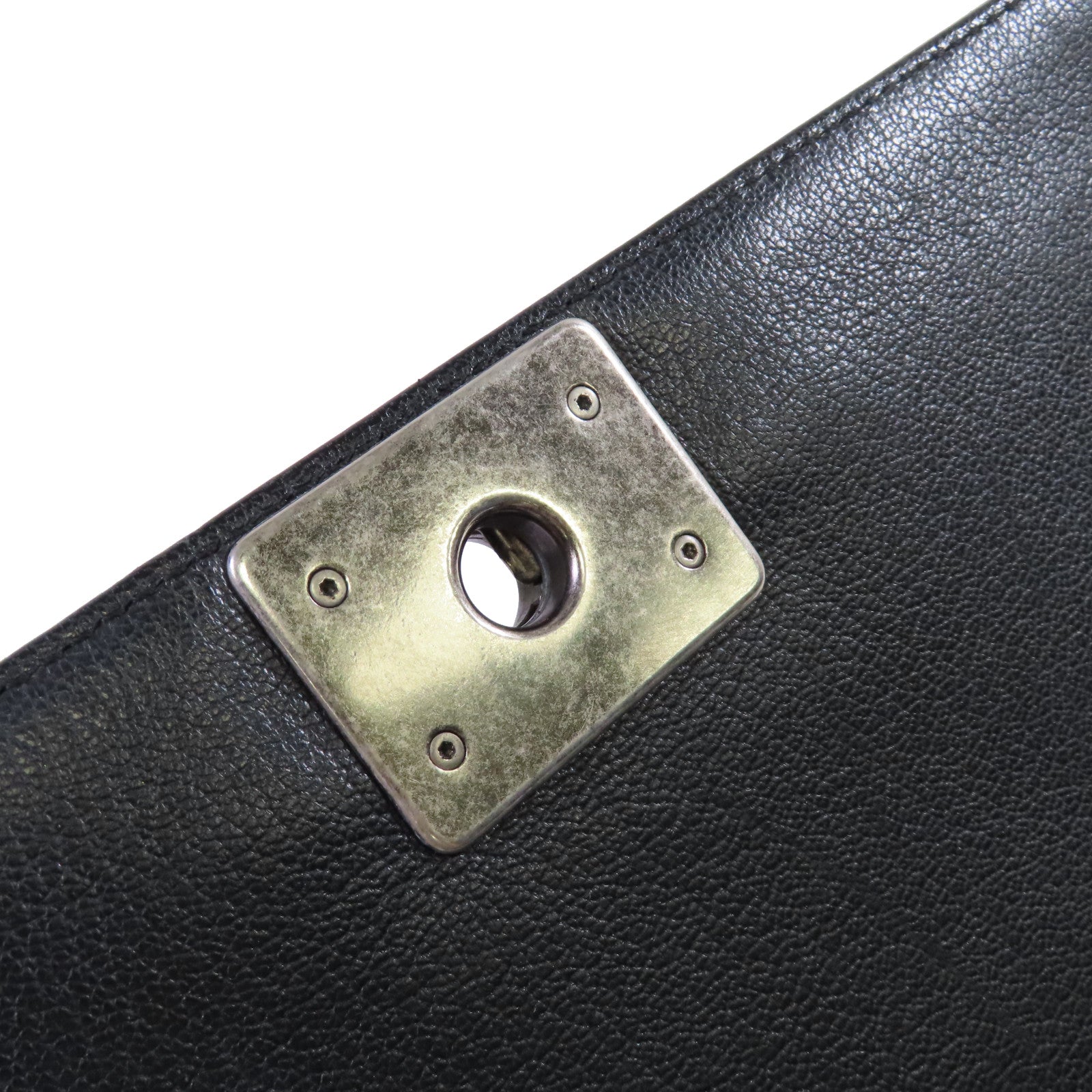CHANEL 【激減優惠】菱格牛皮皮革Boy Chanel 25 Chain Shoulder Bag銀扣鏈帶肩背袋黑色