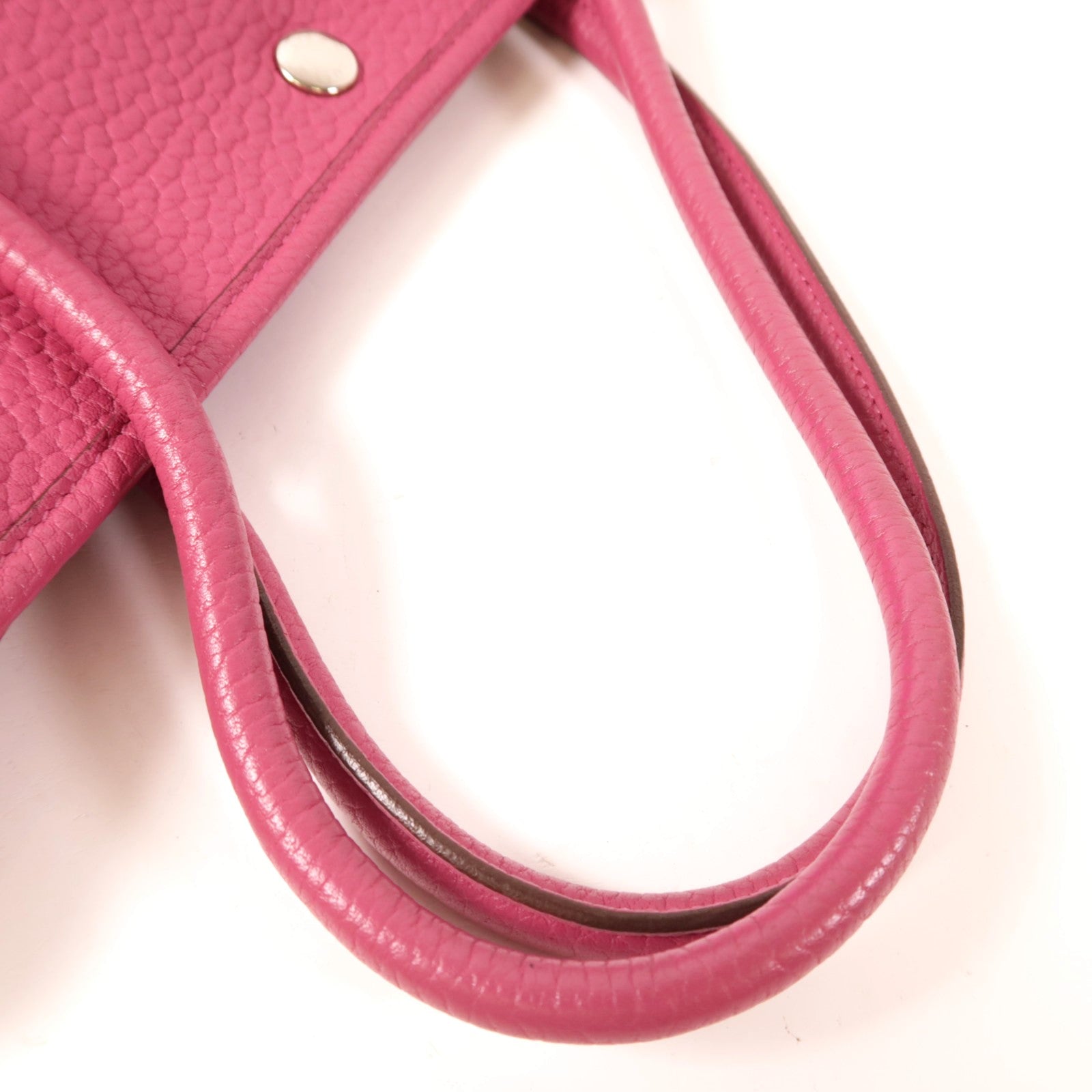 HERMES Negonda皮革Garden Party PM銀扣手挽袋Rubis紅色