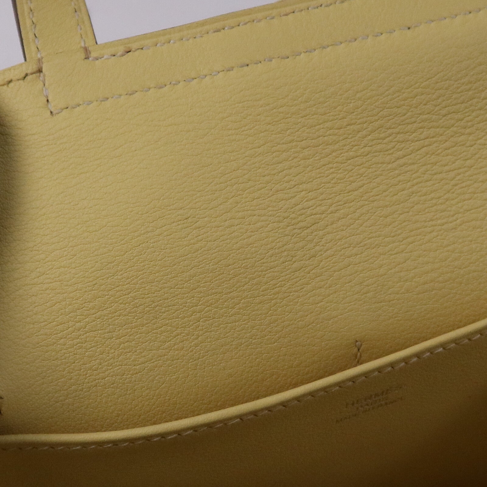 HERMES Swift皮革Mini Halzan銀扣手挽肩背兩用袋Jaune Poussin