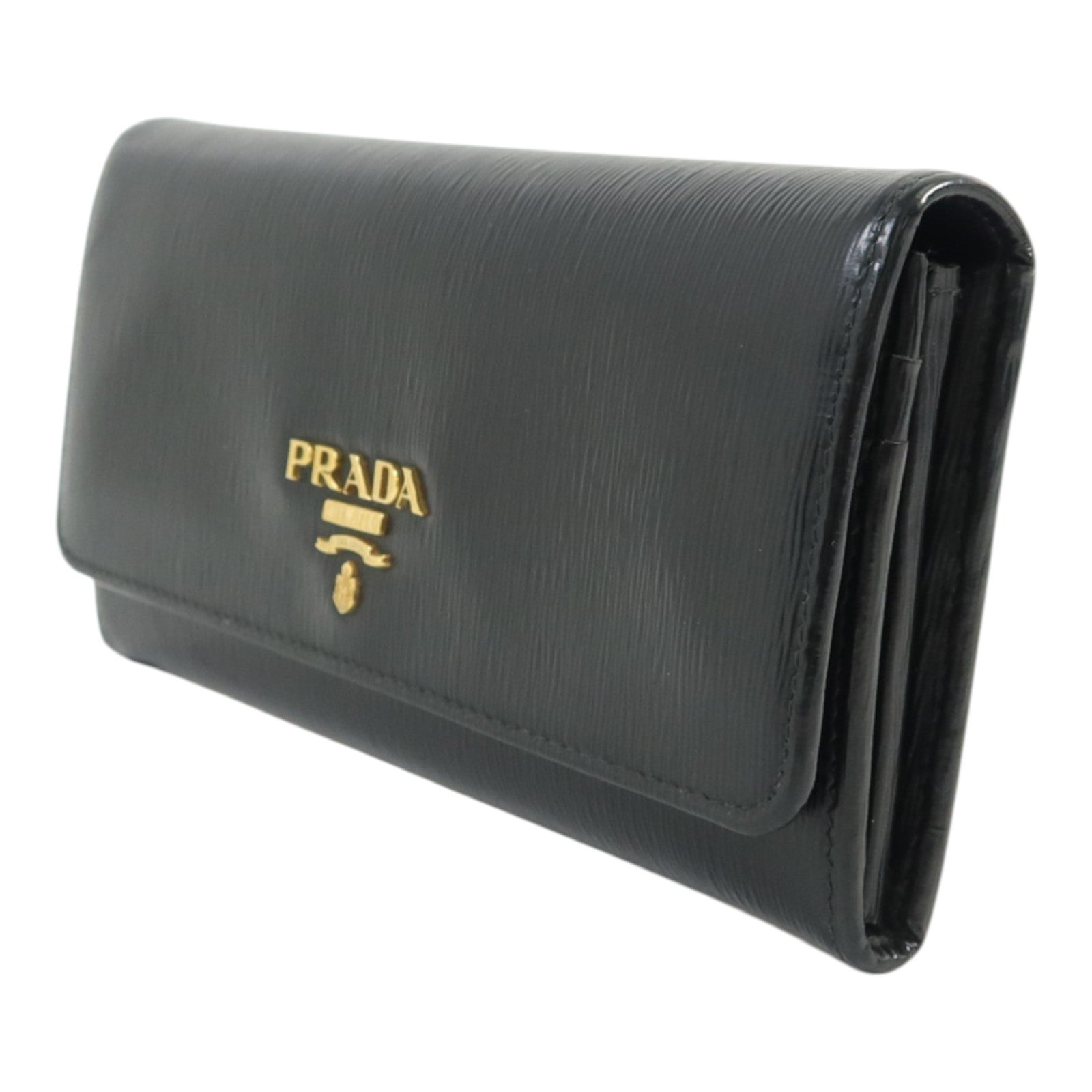 PRADA 牛皮皮革Long Wallet金扣長錢包