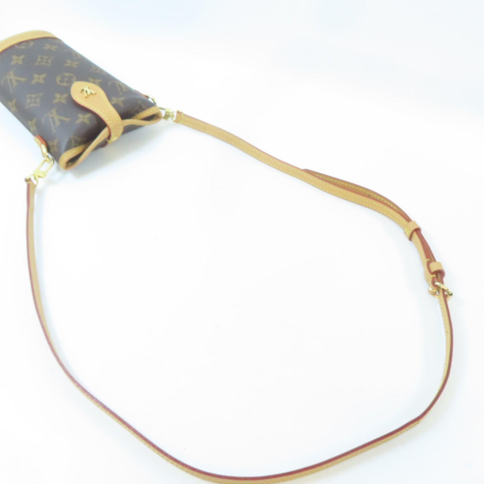 LOUIS VUITTON 【激減優惠】Monogram Fold Me Pouch金扣肩背袋啡色