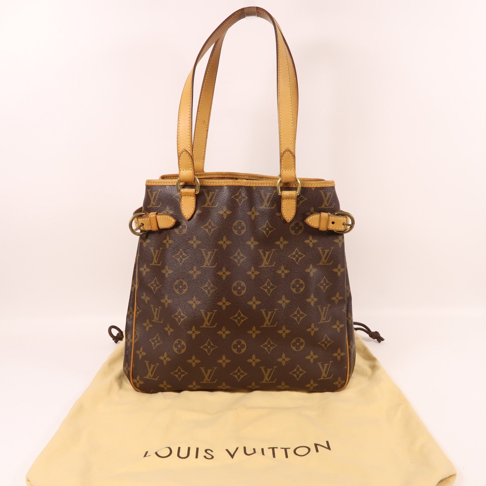 LOUIS VUITTON Monogram Batignolles金扣肩背袋棕色