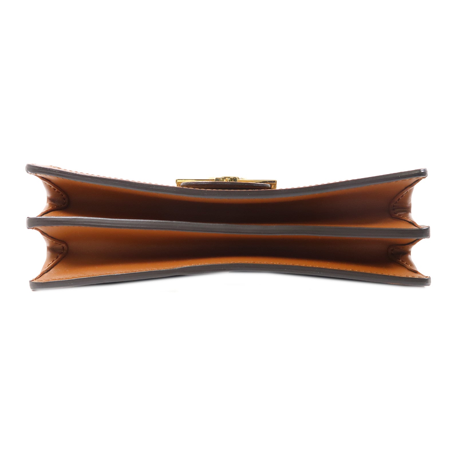LOUIS VUITTON Monogram/Monogram Reverse Dauphine MM金扣手挽肩背兩用袋棕色