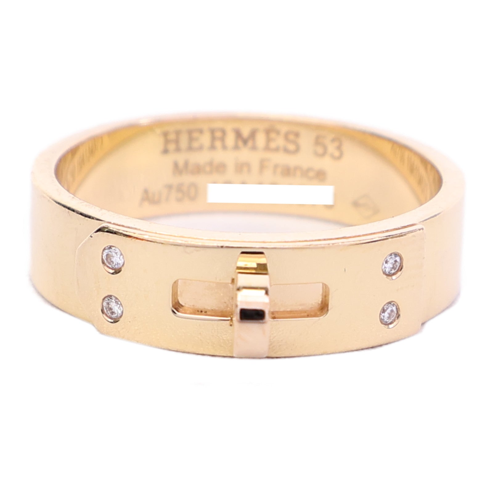 HERMES 18K玫瑰金Kelly Diamond鑽石戒指