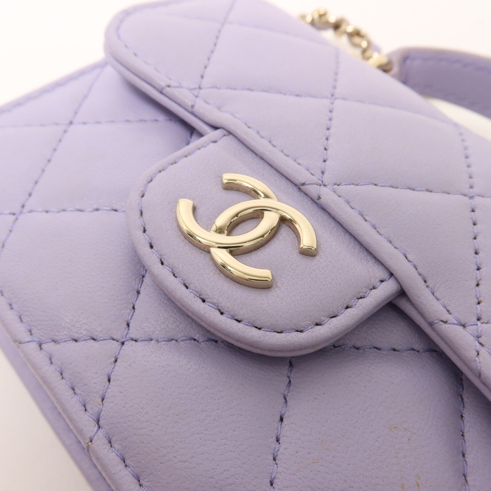 CHANEL 羊皮皮革Card Holder On Chain鏈帶手挽肩背兩用袋