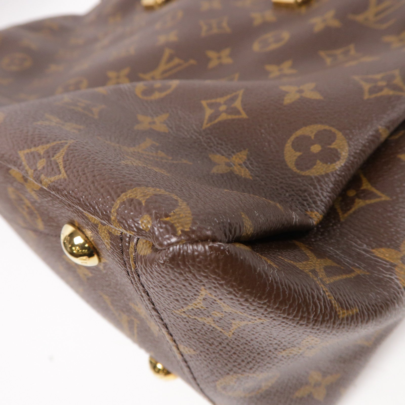 LOUIS VUITTON Monogram Pallas MM金扣手挽肩背兩用袋紅色/啡色