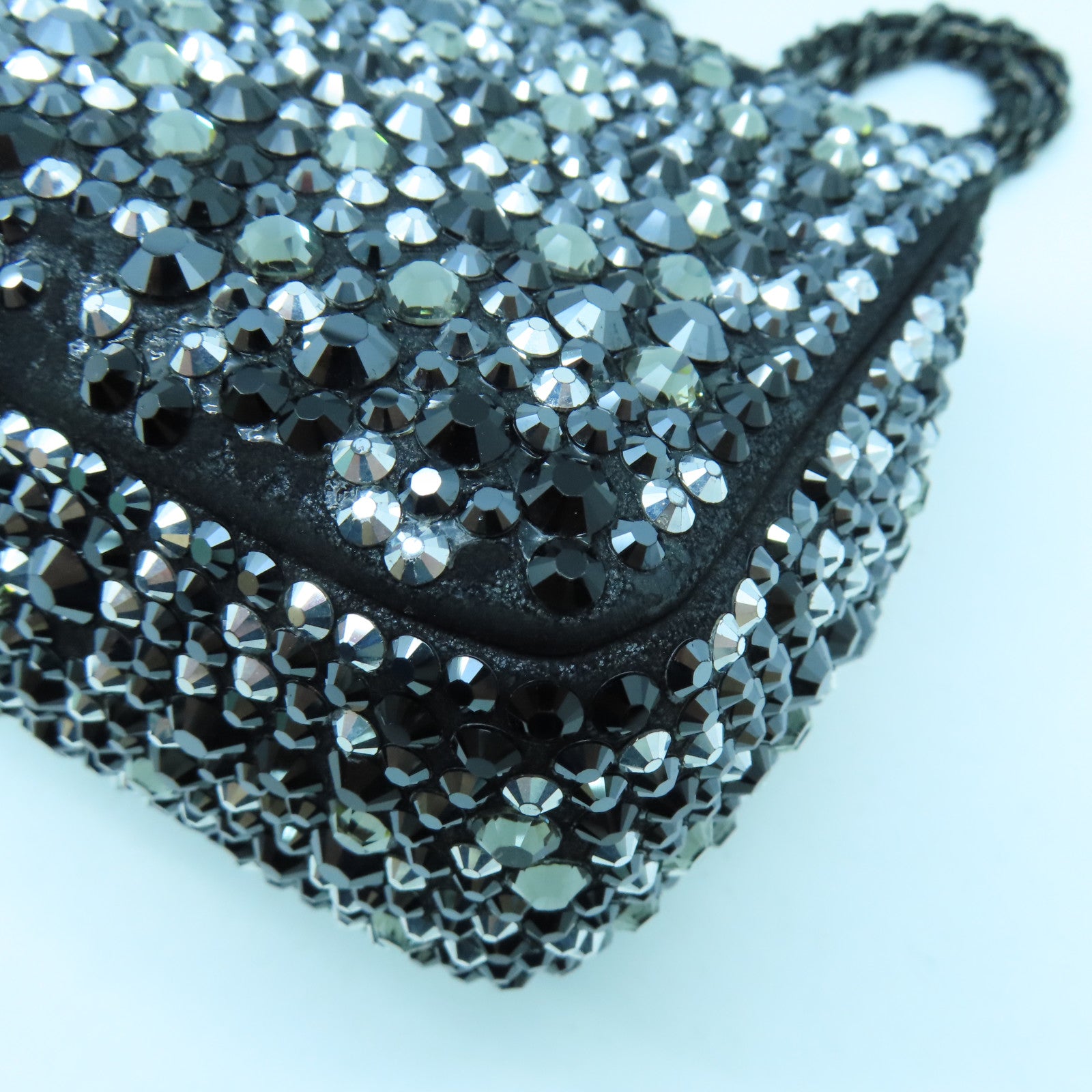 CHANEL 【清倉大減價】麂皮皮革/水晶Chain Shoulder Bag鏈帶肩背袋黑色
