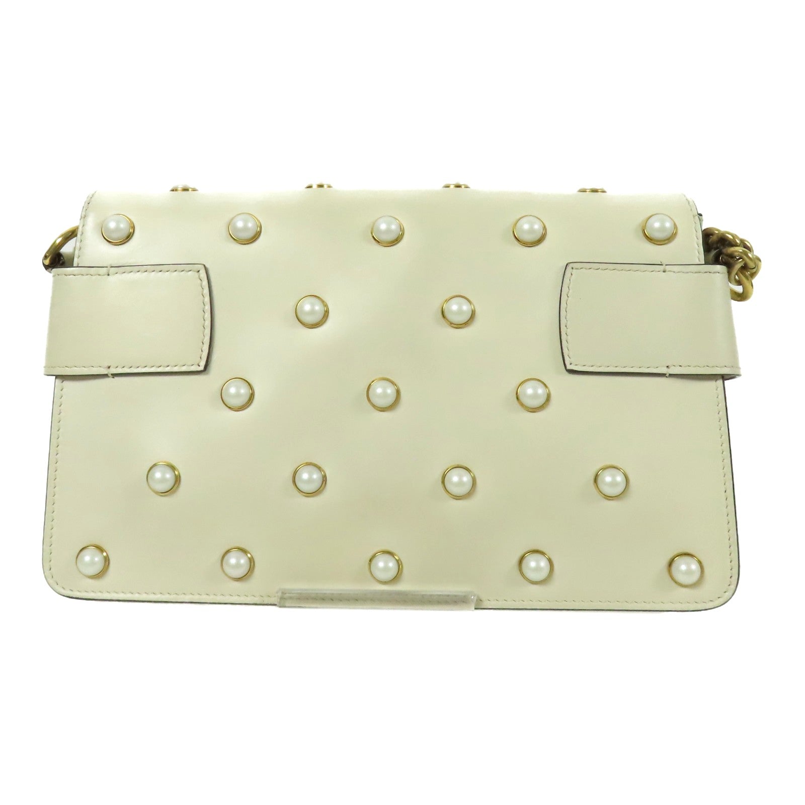 GUCCI 牛皮皮革Broadway Pearl Bee金扣肩背袋