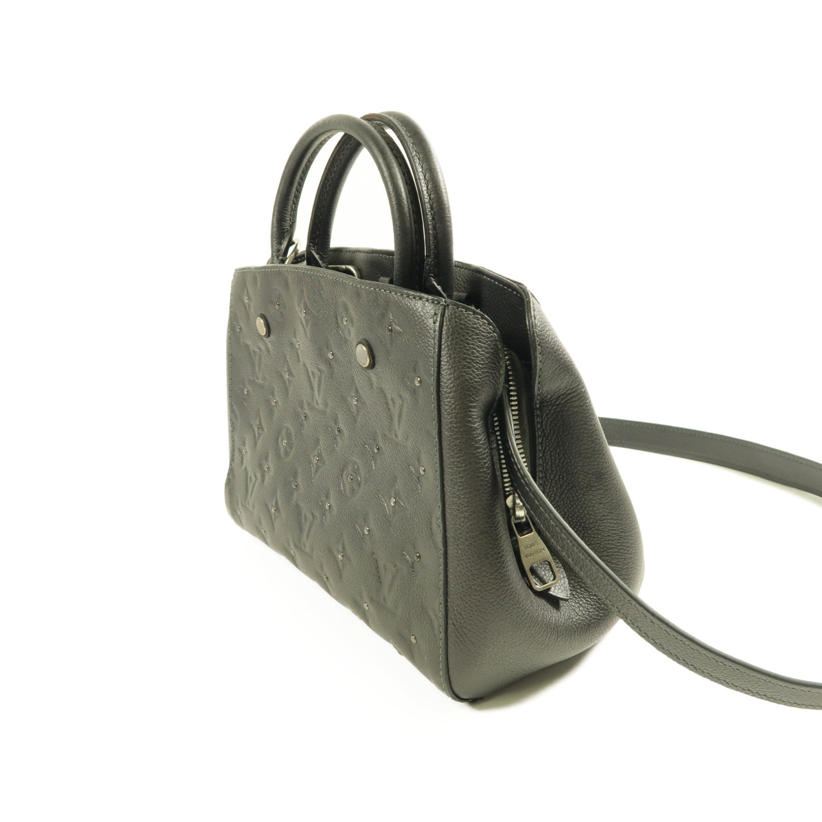 LOUIS VUITTON Monogram Empreinte Montaigne BB Studs銀扣手挽肩背兩用袋