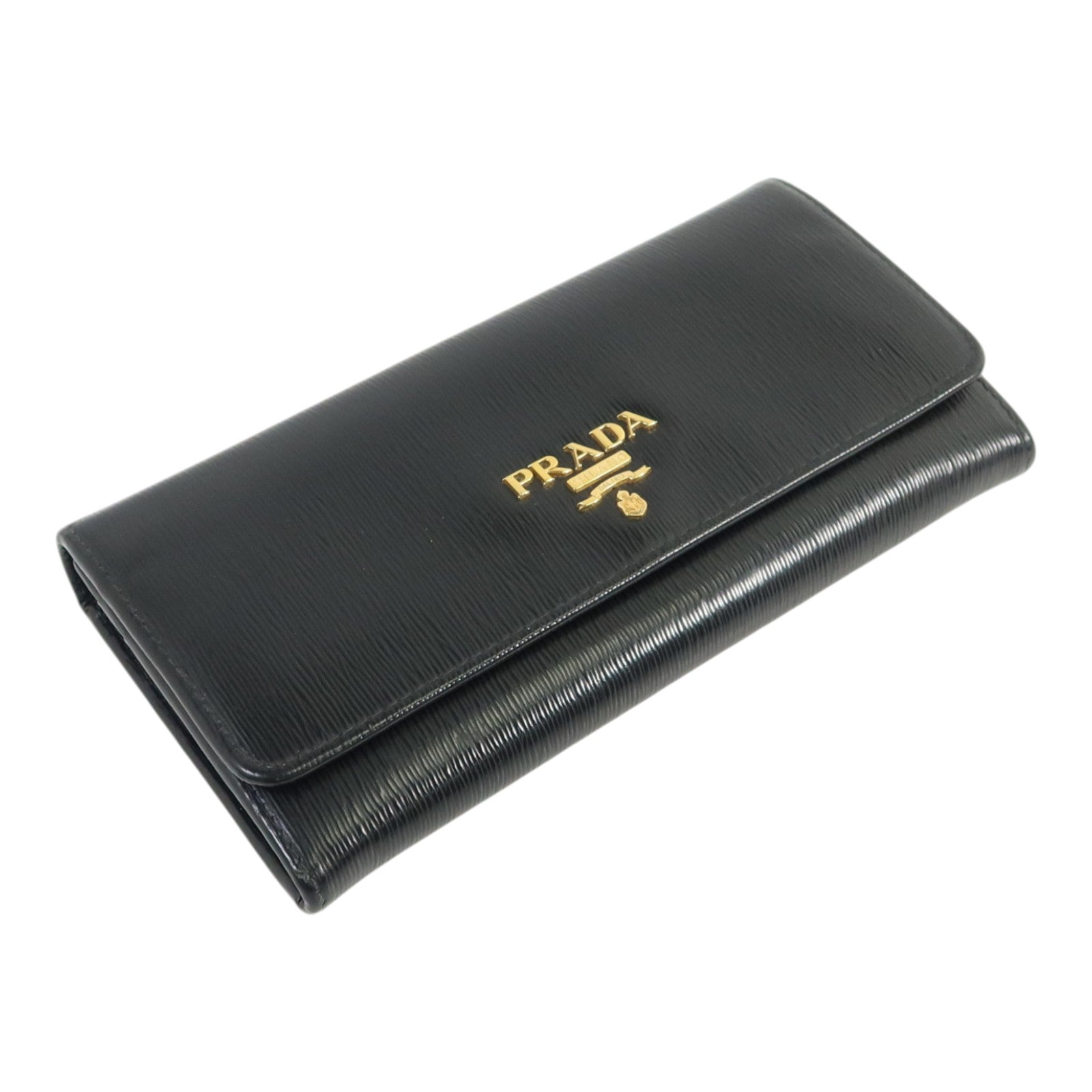 PRADA 牛皮皮革Long Wallet金扣長錢包