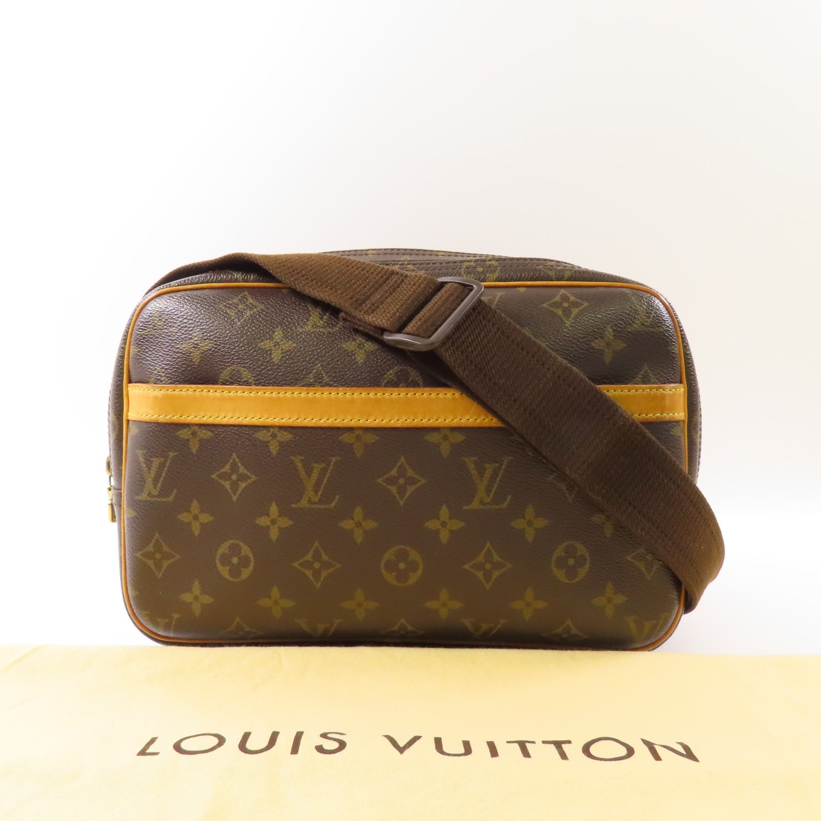 LOUIS VUITTON Monogram Reporter PM金扣肩背袋