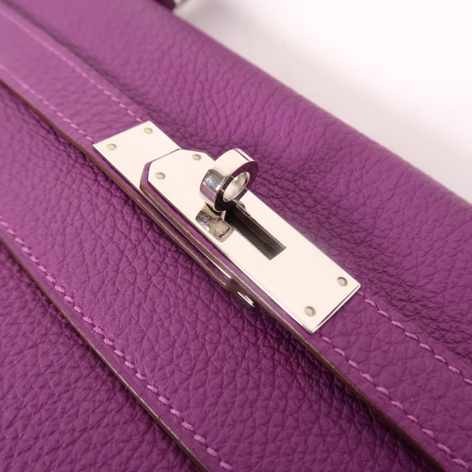 HERMES Togo皮革Kelly 32銀扣手挽肩背兩用袋Anemone