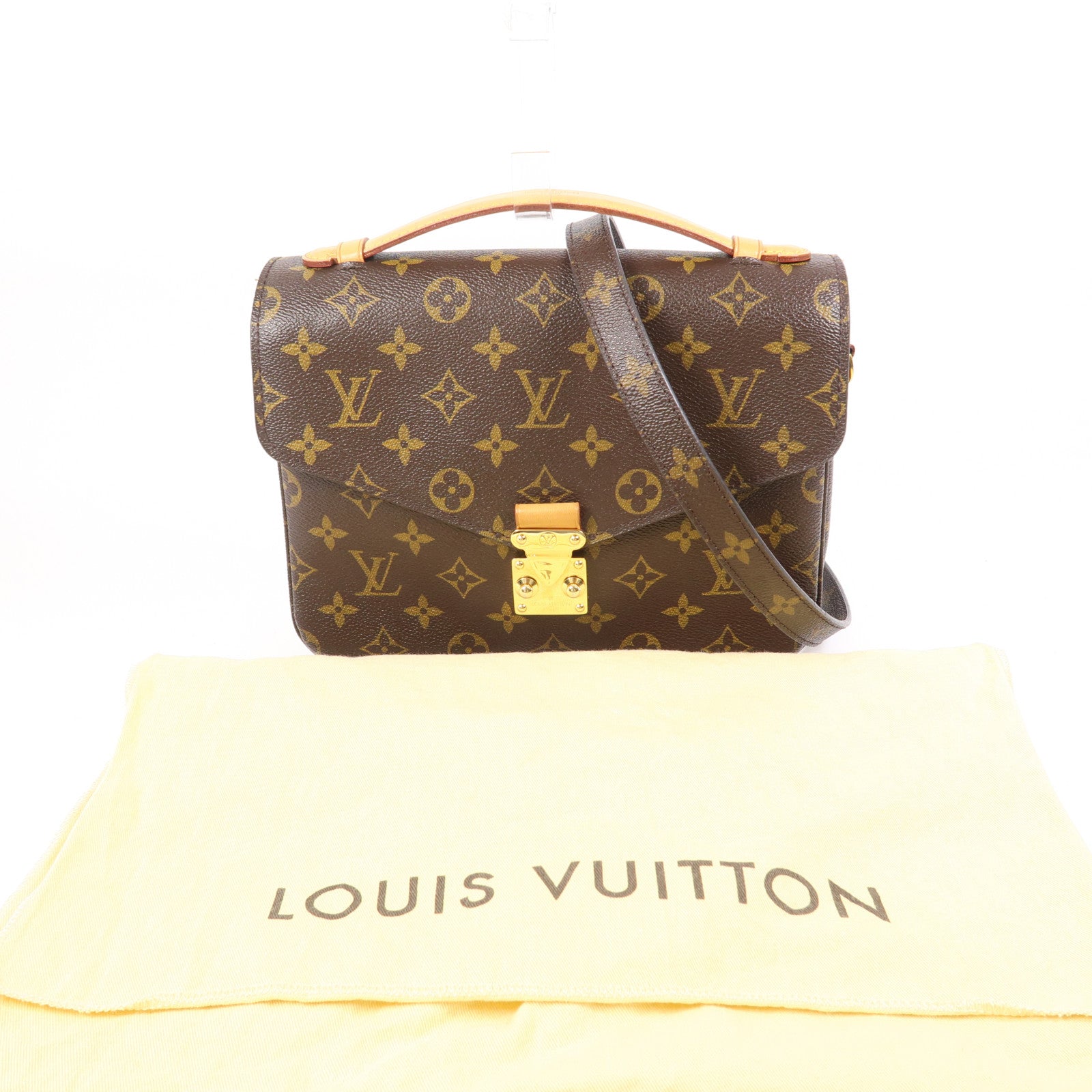 LOUIS VUITTON 【激減優惠】Monogram Pochette Metis MM金扣手挽肩背兩用袋棕色