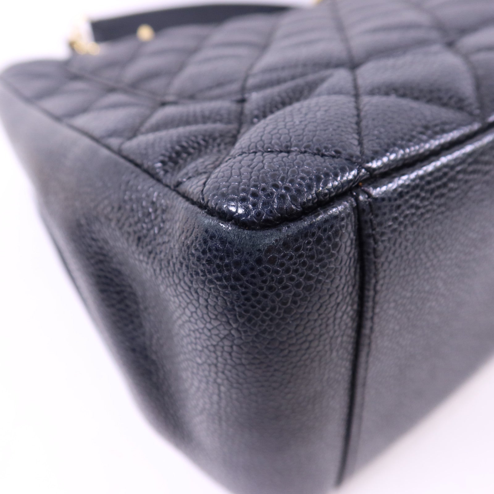 CHANEL 牛皮皮革GST Grand Shopping Tote Bag金扣鏈帶肩背袋