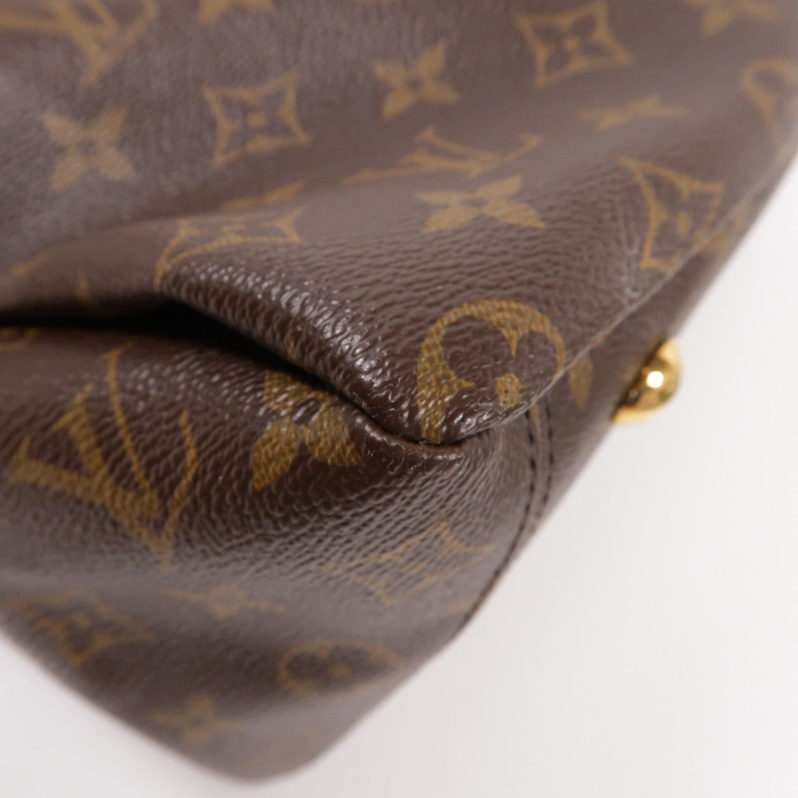 LOUIS VUITTON Monogram Pallas MM金扣手挽肩背兩用袋紅色/啡色