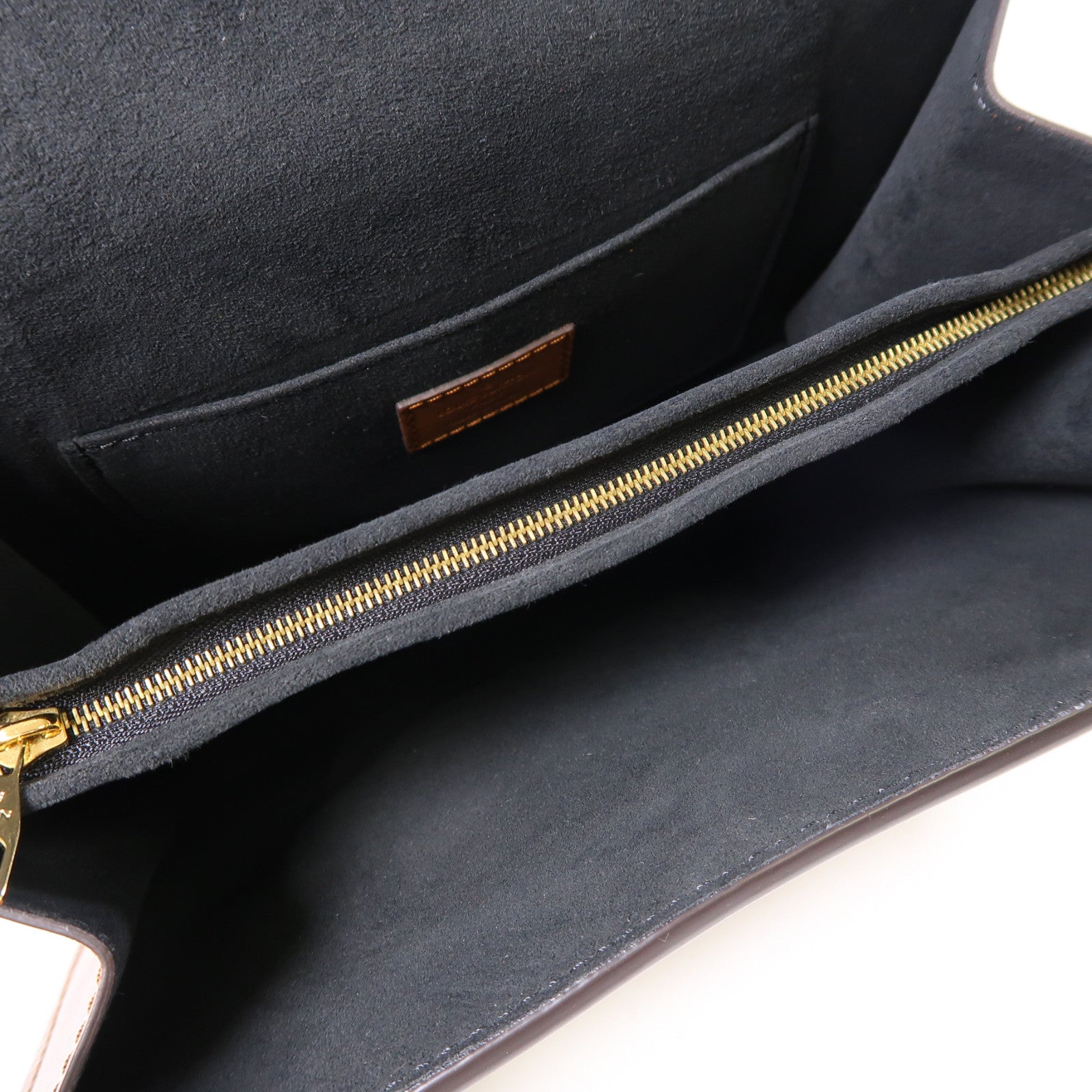 LOUIS VUITTON Monogram/Monogram Reverse Dauphine MM金扣手挽肩背兩用袋棕色