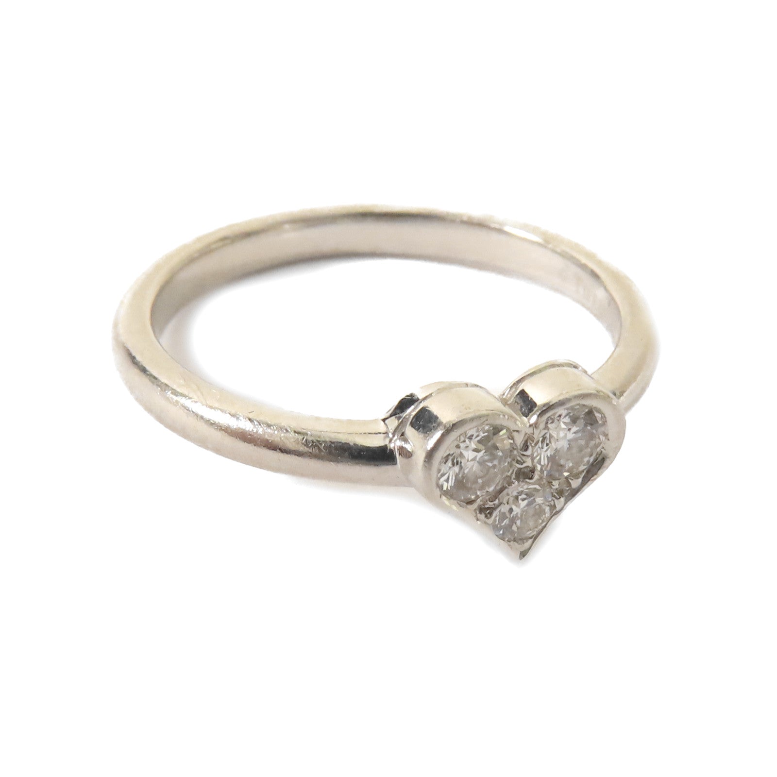 TIFFANY＆CO PT950鉑金Diamond Heart Ring鑽石戒指US#6