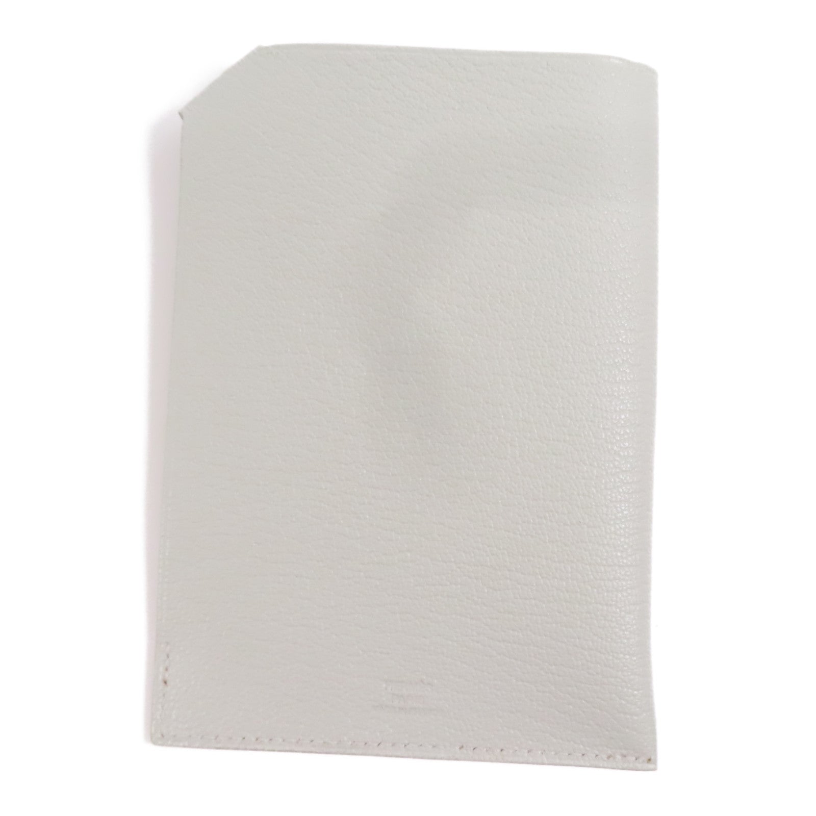 HERMES PHW Passport Case Chevre Leather Grey