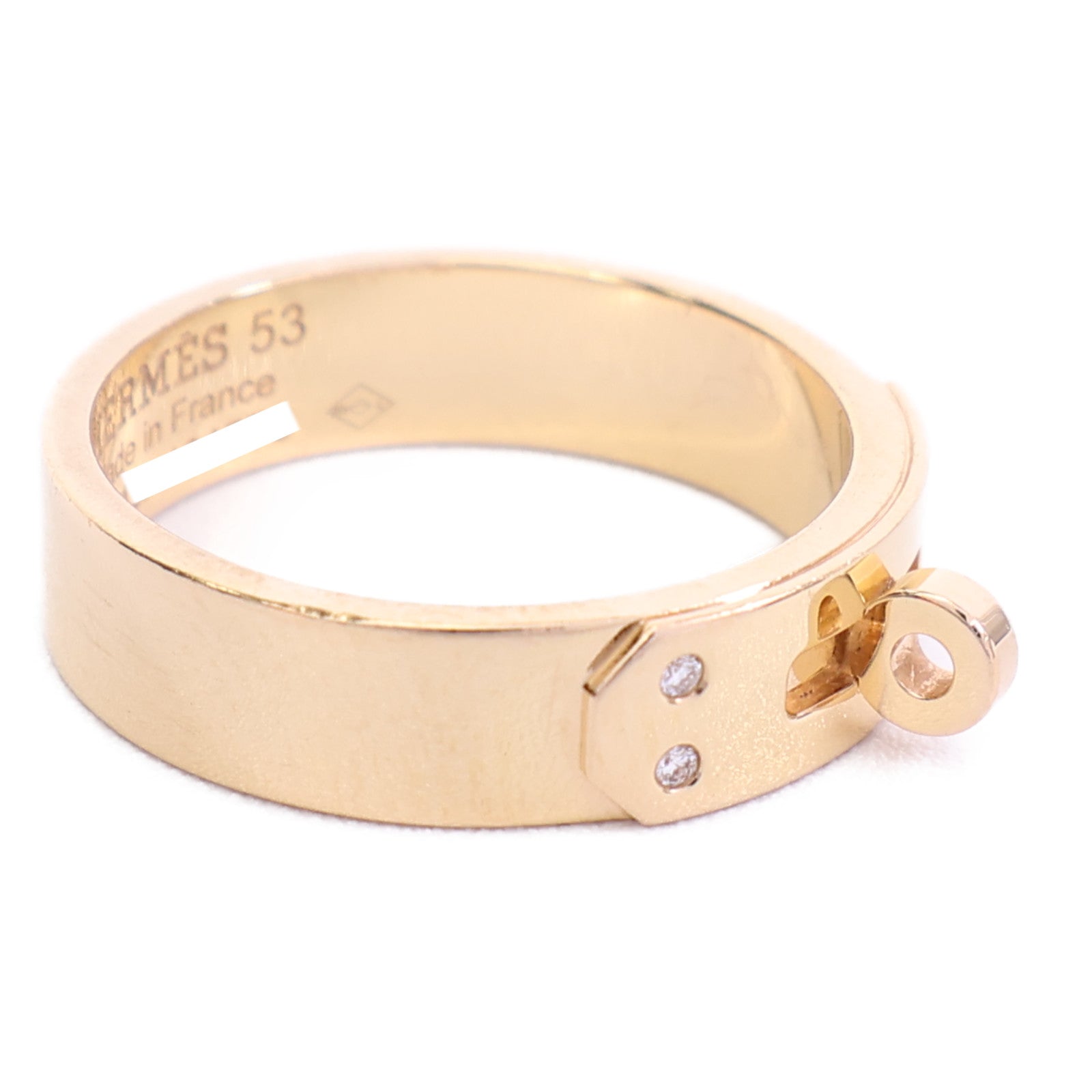 HERMES 18K玫瑰金Kelly Diamond鑽石戒指