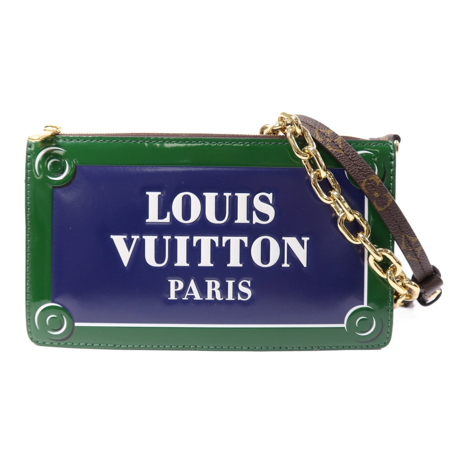 LOUIS VUITTON Monogram LV Street Sign金扣鏈帶肩背袋