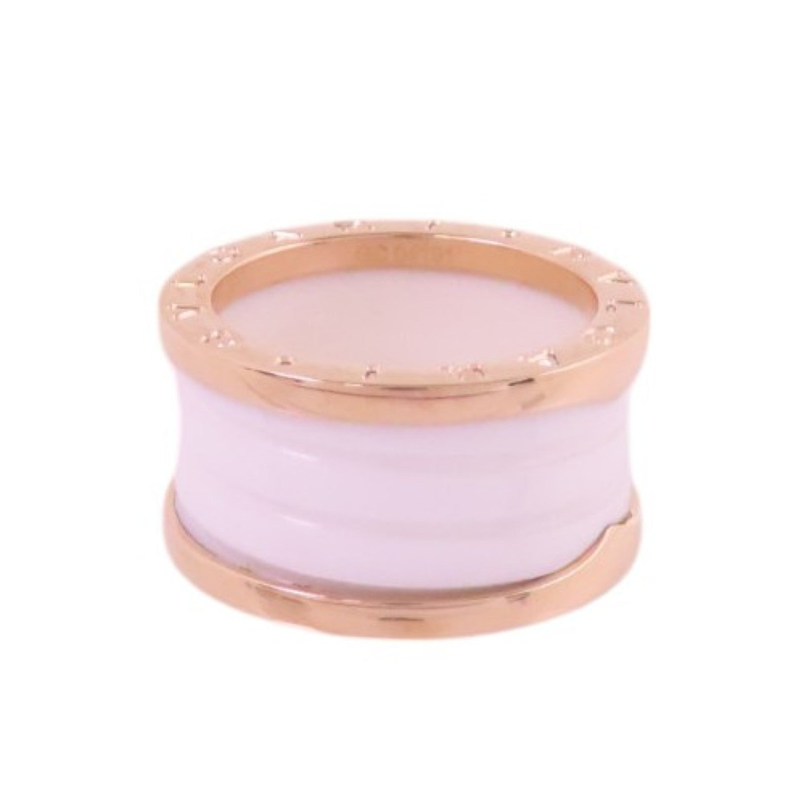 BVLGARI 18K玫瑰金/陶瓷B-Zero 1 4Band Ring戒指#54/US#6.25
