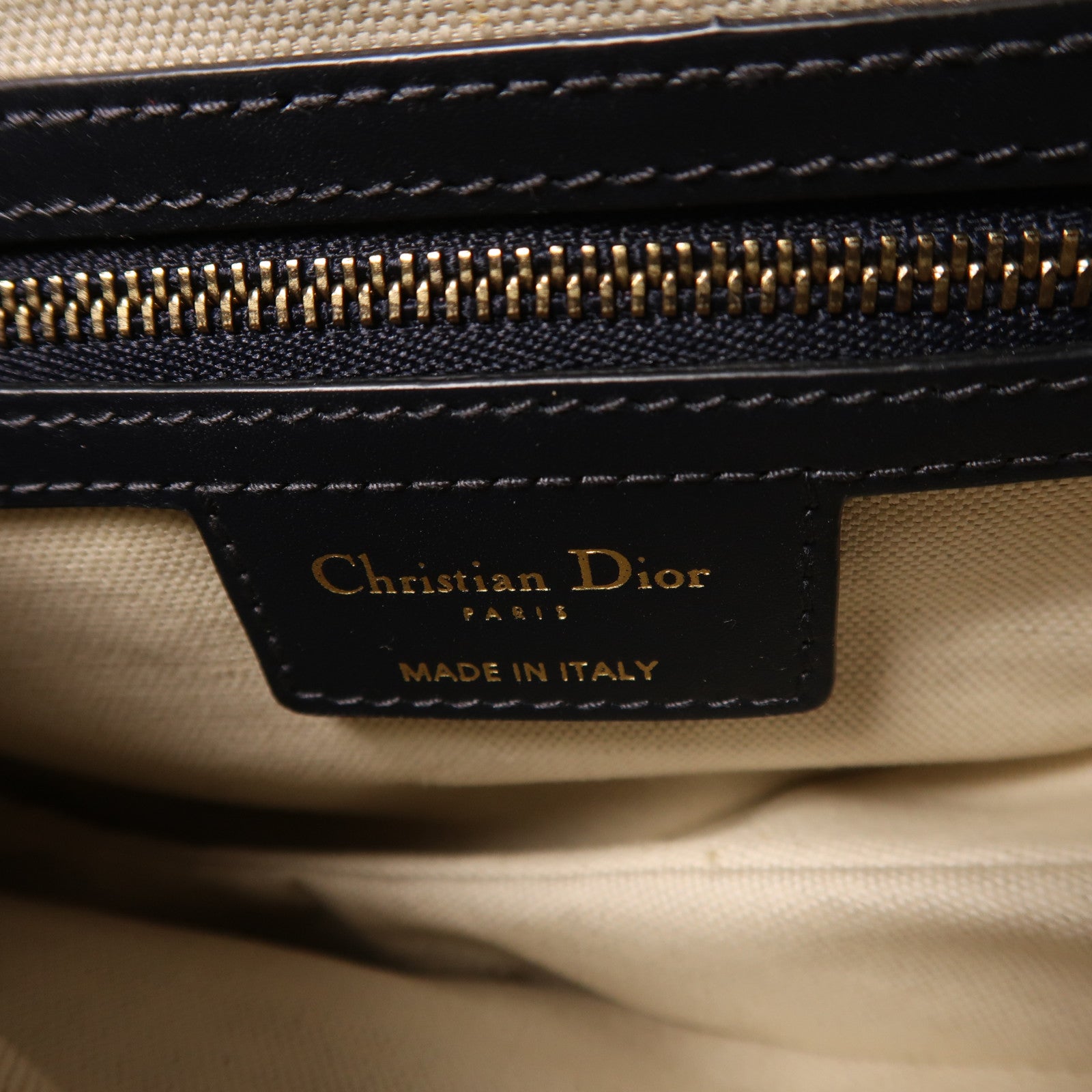 Dior 帆布Saddle金扣肩背袋藍色