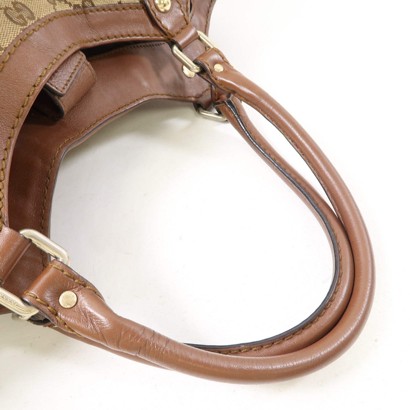 GUCCI GG GHW Sukey Hobo Shoulder Bag 211943 Canvas Brown
