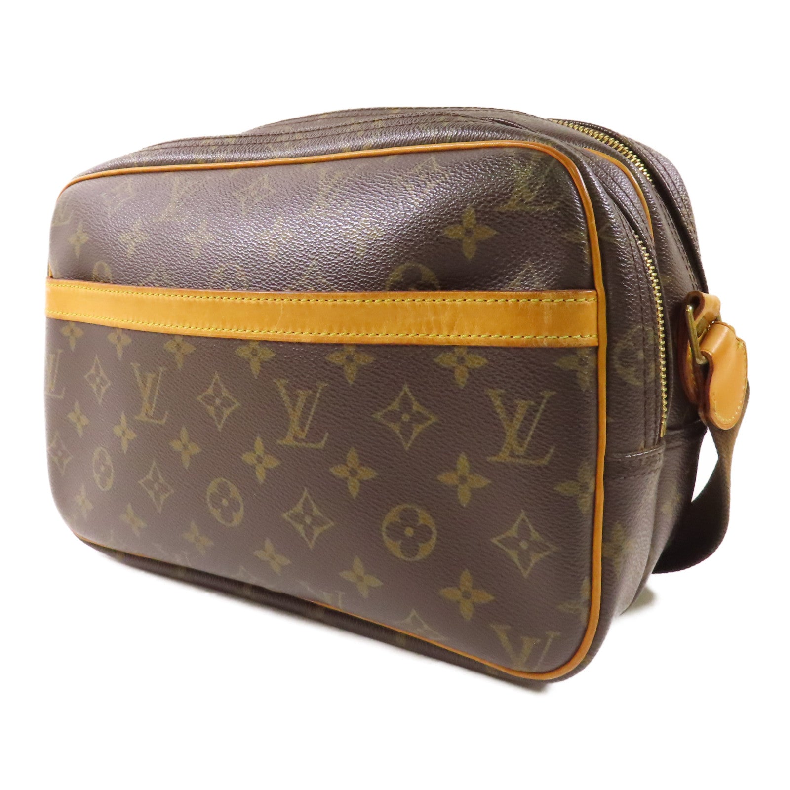 LOUIS VUITTON Monogram Reporter PM金扣肩背袋