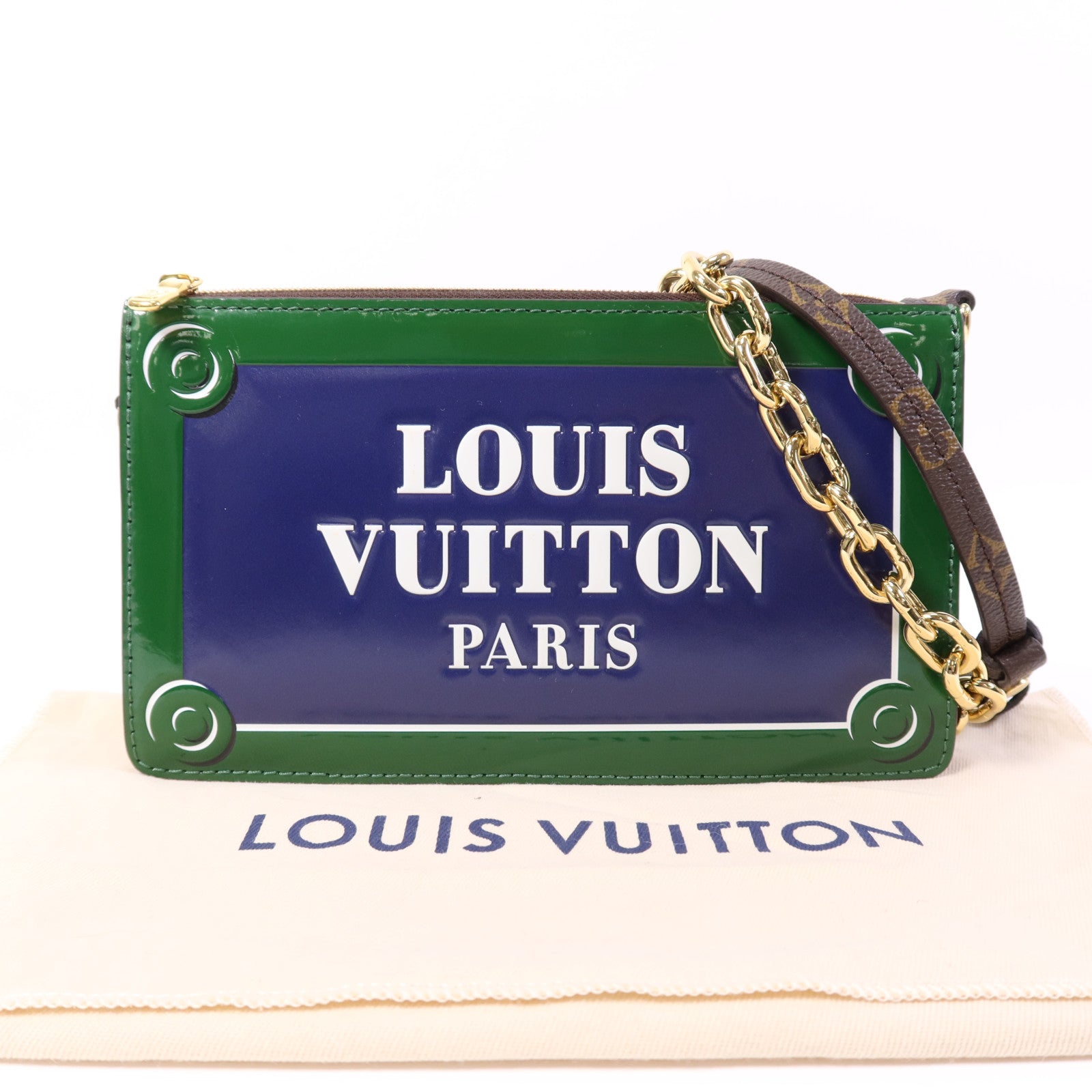 LOUIS VUITTON Monogram LV Street Sign金扣鏈帶肩背袋