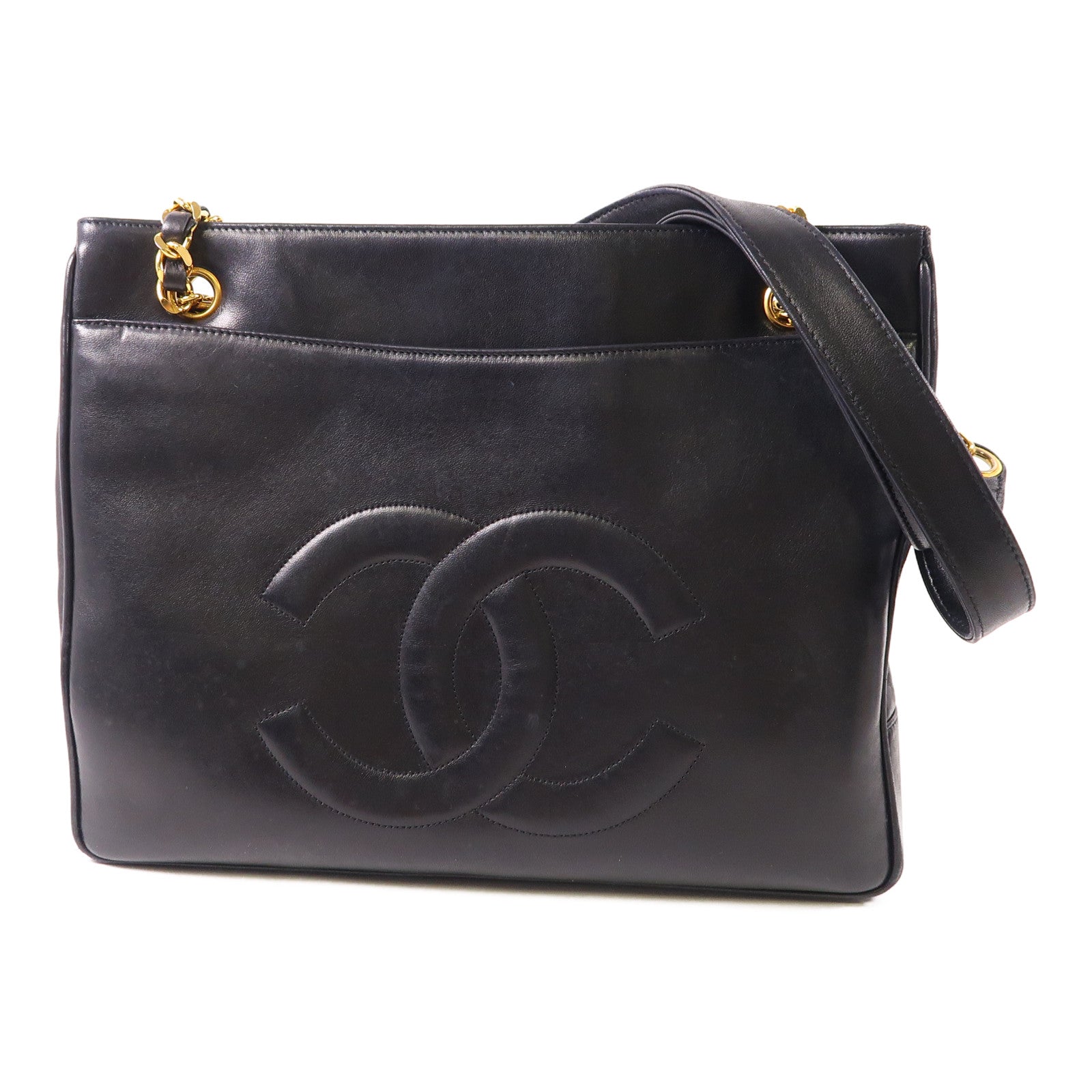 CHANEL 牛皮皮革Vintage Chain Shoulder金扣肩背袋