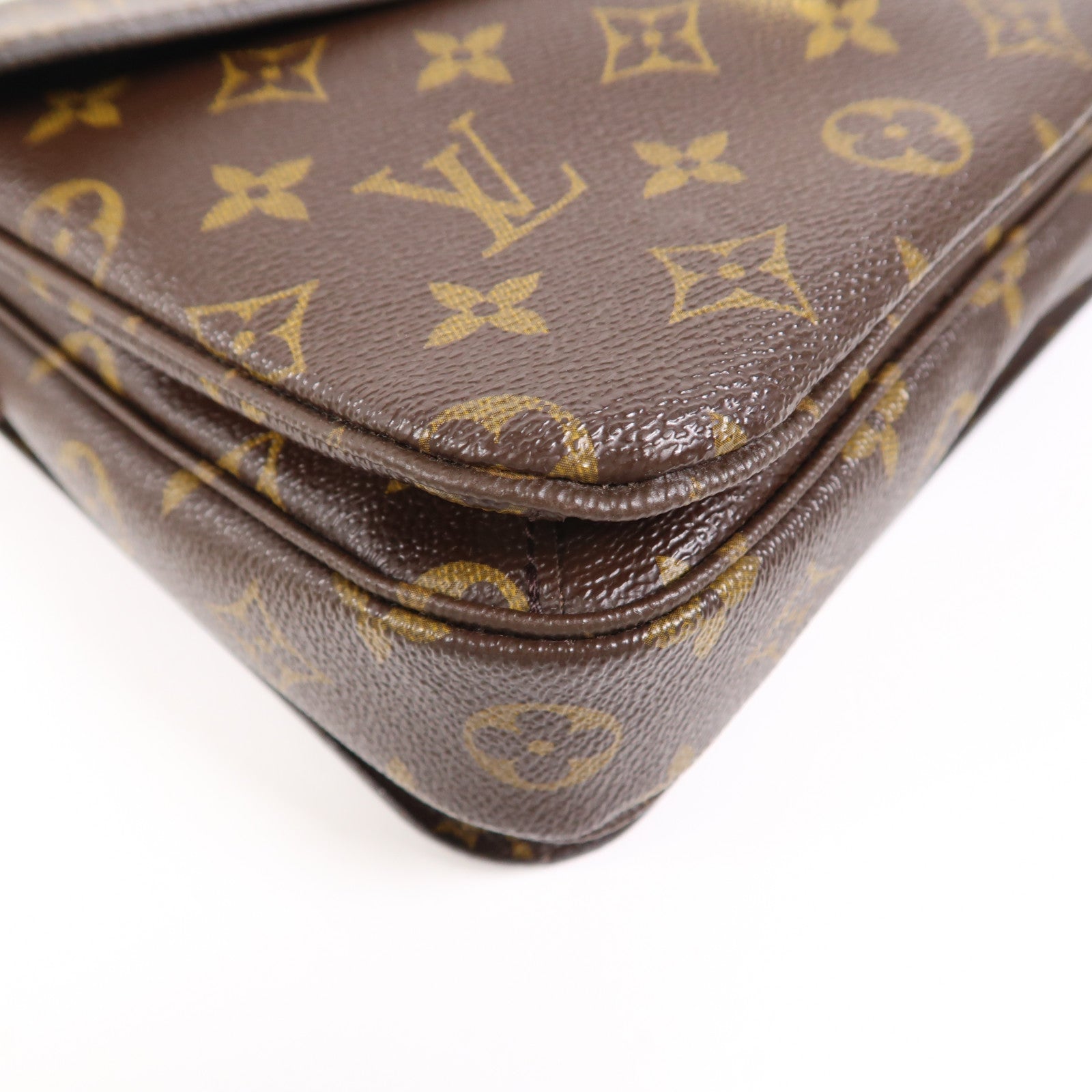 LOUIS VUITTON Monogram Pochette Metis MM金扣手挽肩背兩用袋棕色