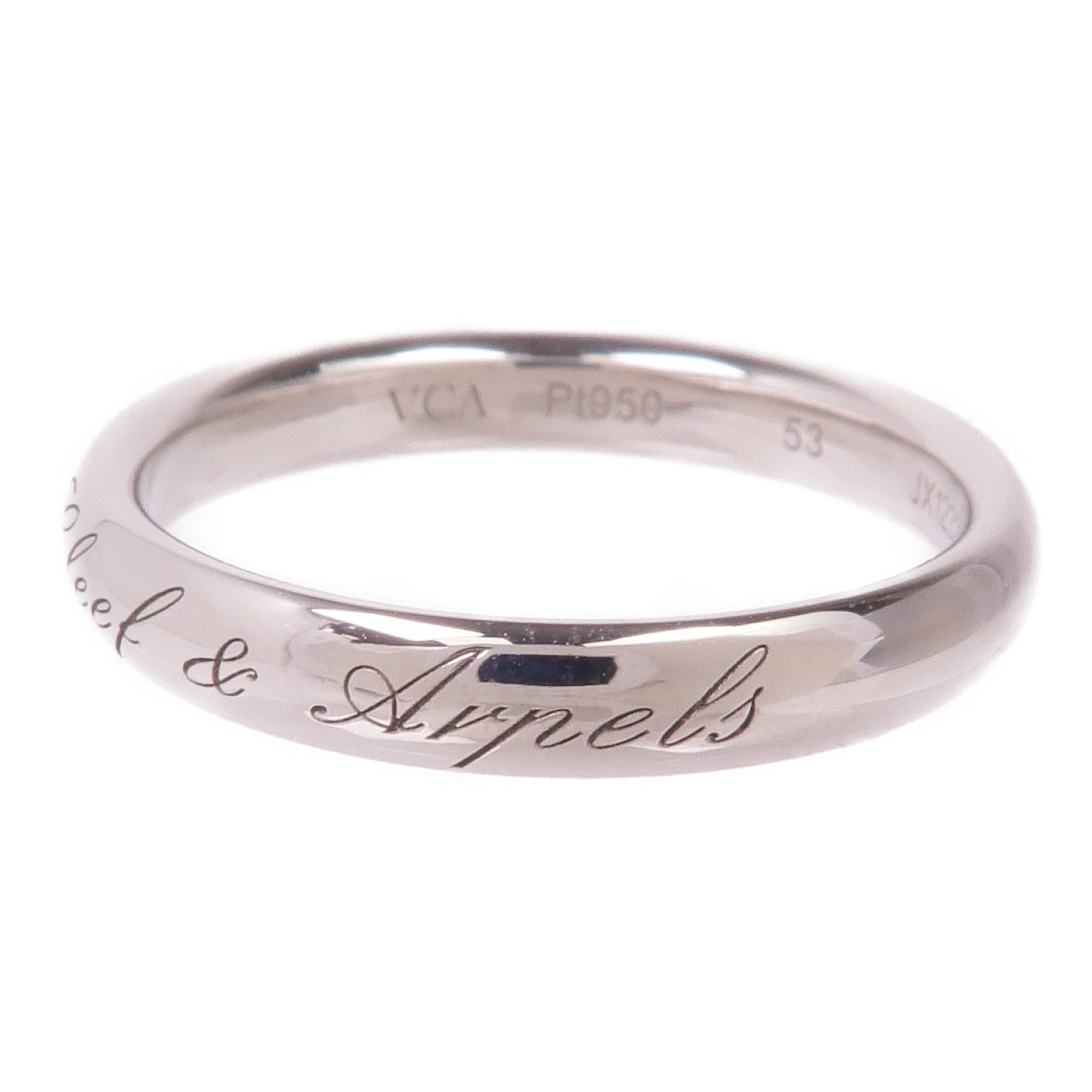 Van Cleef & Arpels PT950鉑金Tendrement Signature Wedding Band戒指US#6.5