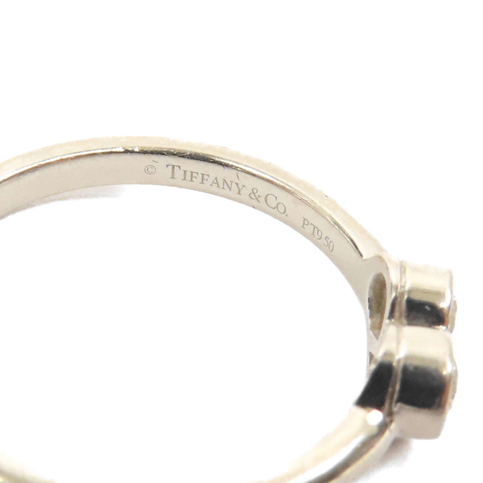 TIFFANY＆CO PT950鉑金Diamond Heart Ring鑽石戒指US#6